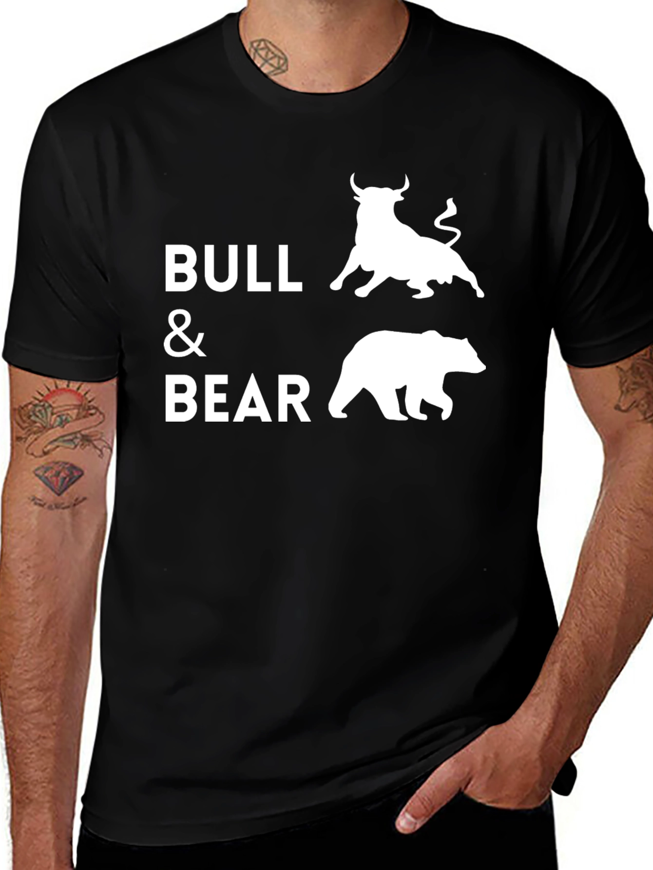 Variant 27 of Bull and Bear Graphic Tee - Stock Market T-Shirt