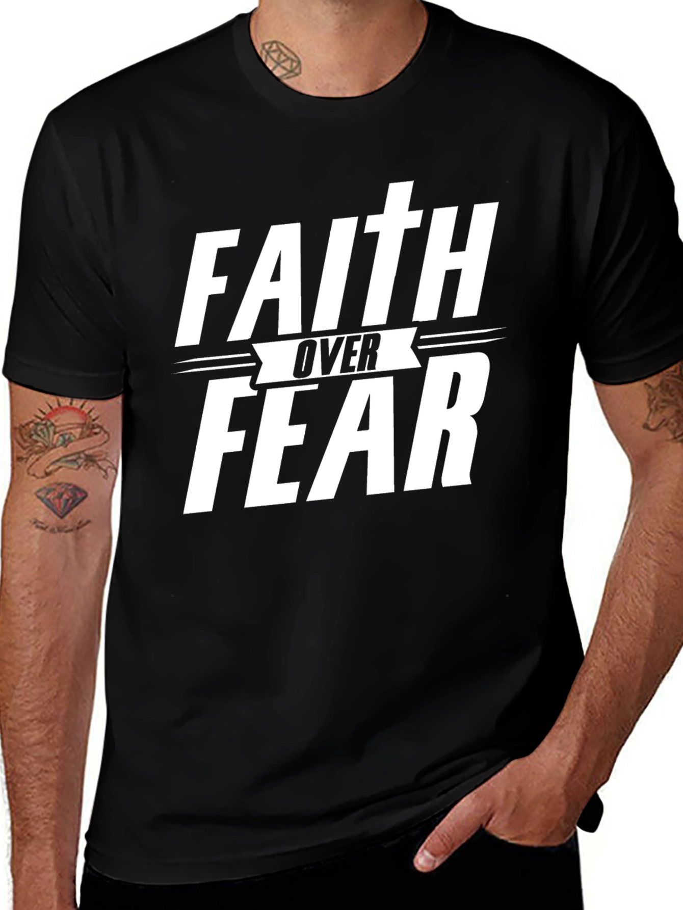 Faith Over Fear Graphic Tee - Christian Apparel