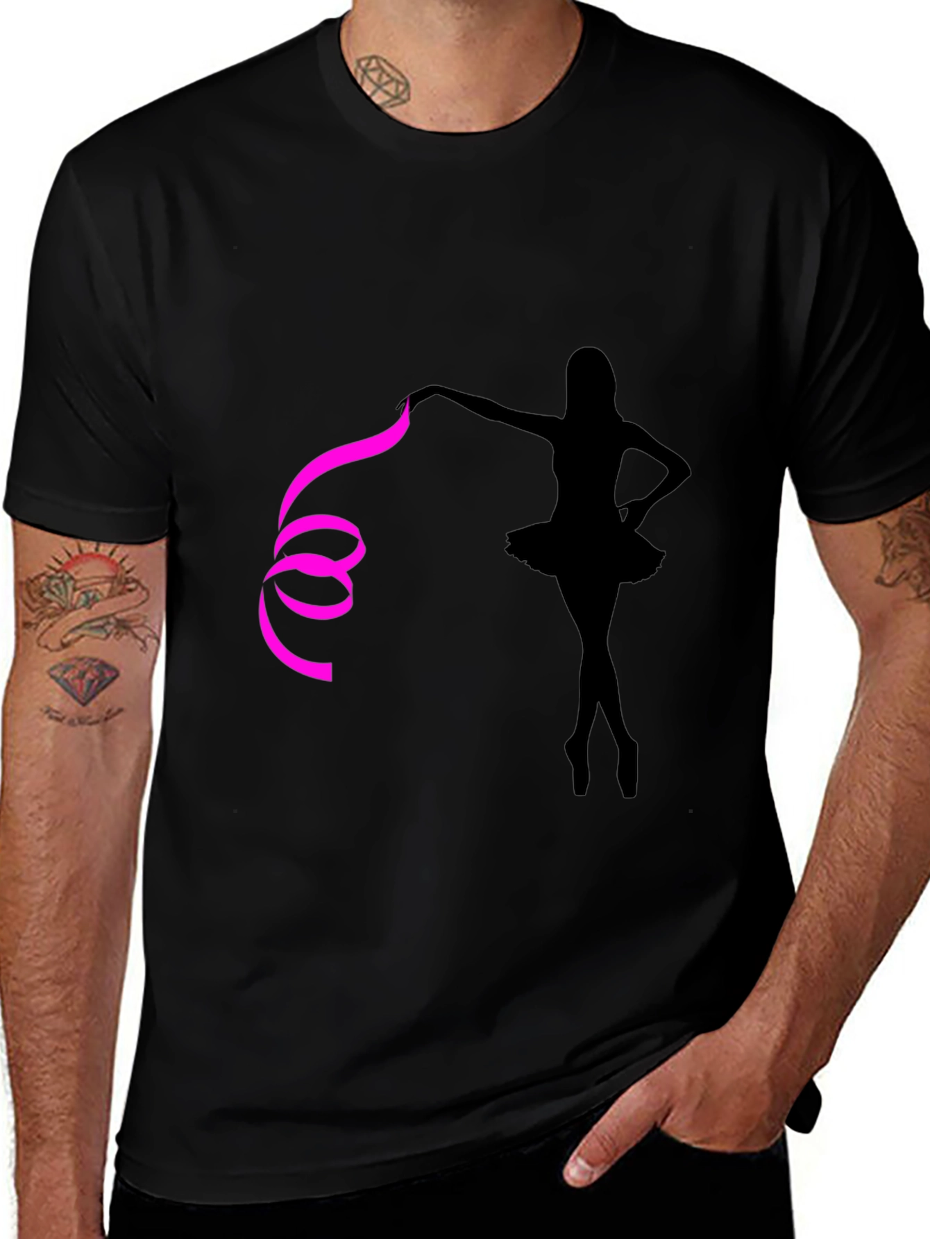 Variant 4 of Ballerina Graphic Tee - Stylish Black Cotton T-Shirt