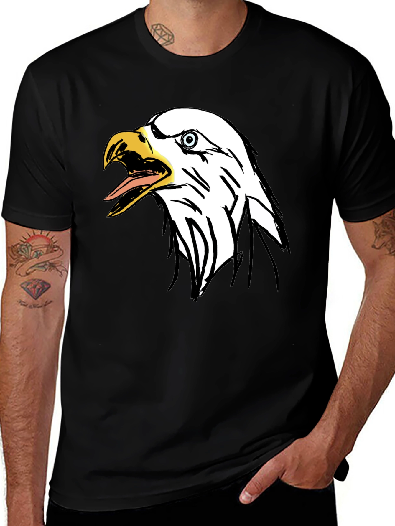Variant 13 of Eagle Graphic Tee - Men's Black T-Shirt