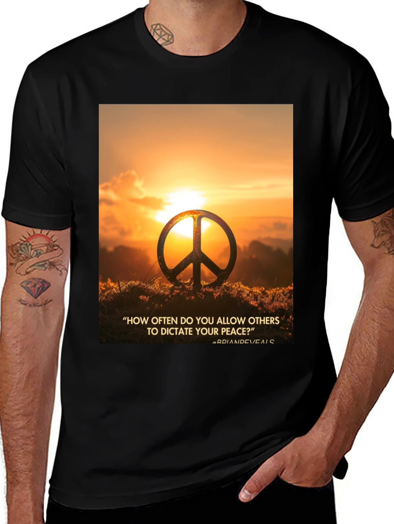 Variant 16 of Peace Symbol Sunset T-Shirt
