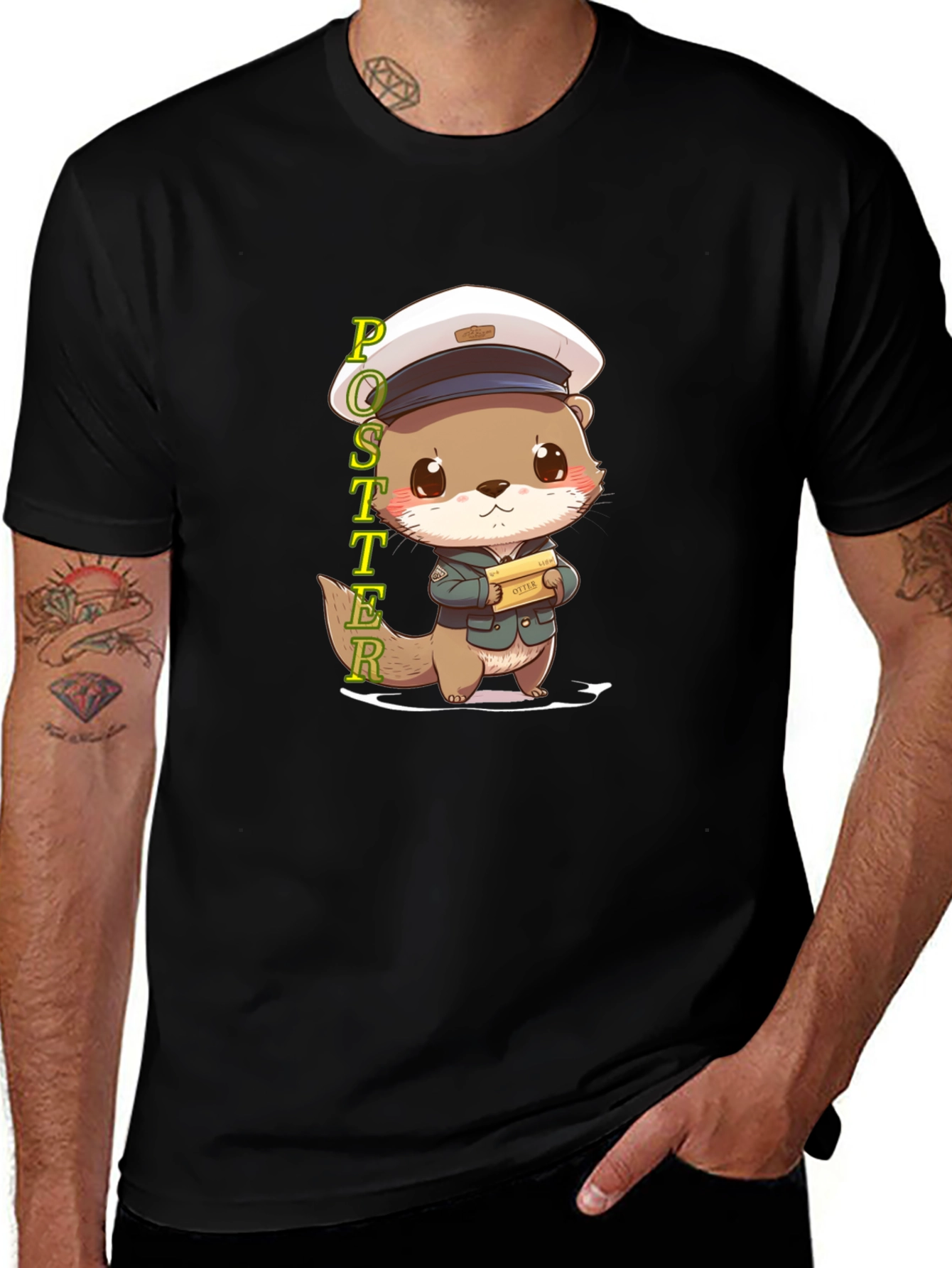 Variant 8 of Cute Otter Postman T-Shirt