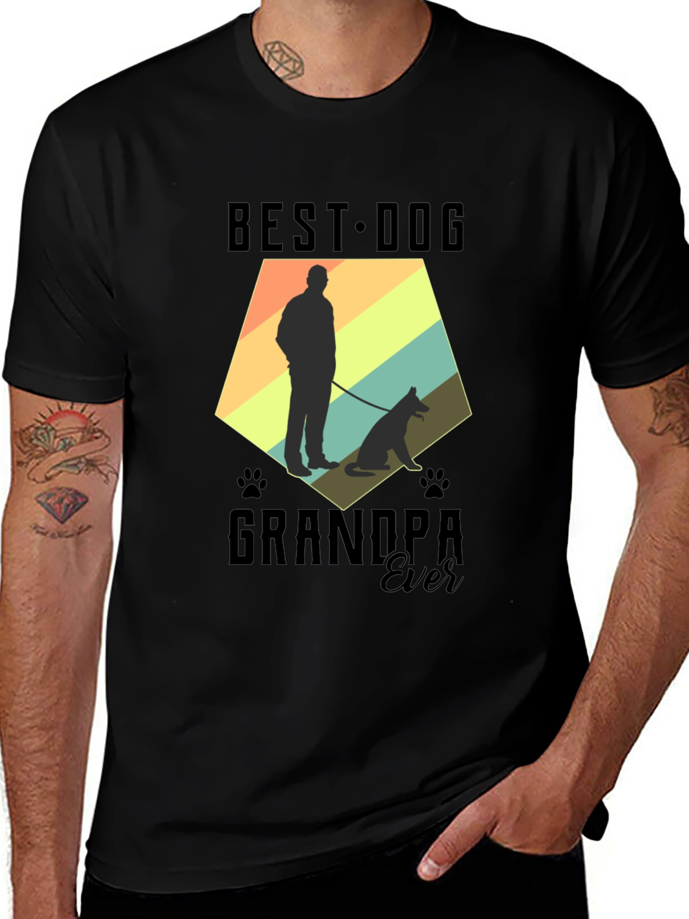 Best Dog Grandpa Ever Graphic T-Shirt
