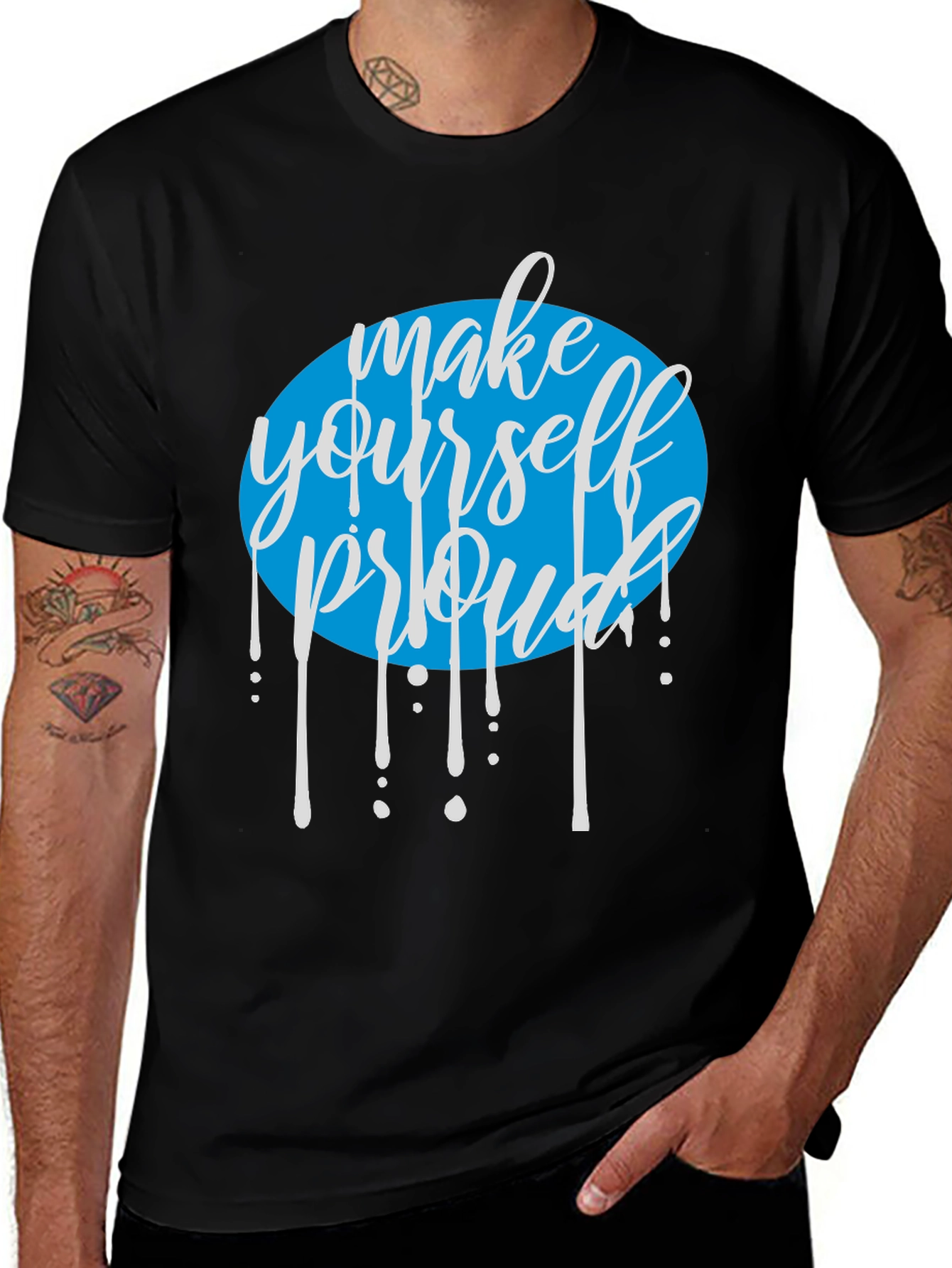 Variant 12 of Make Yourself Proud Graphic Tee - Black