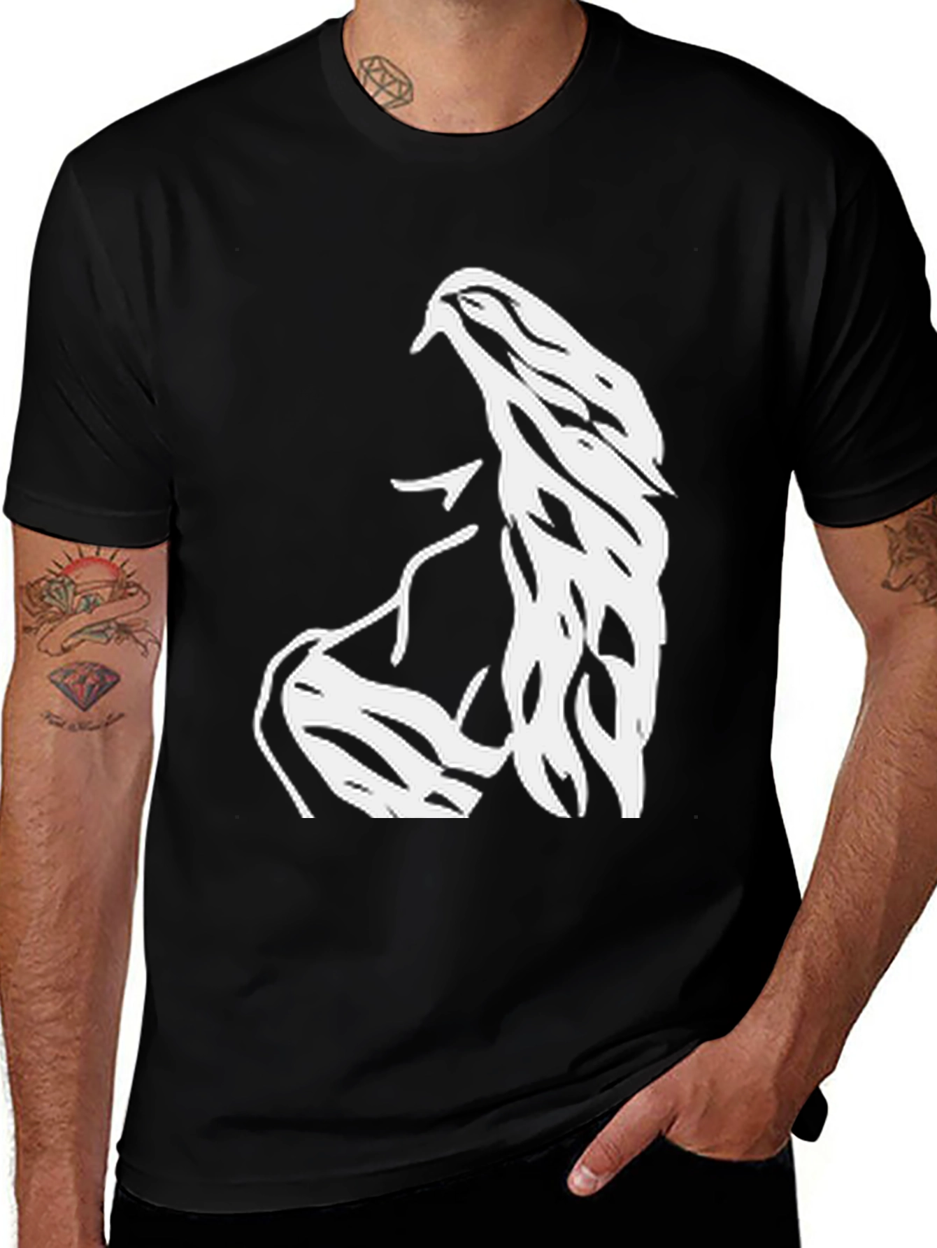 Variant 2 of Abstract Woman Black Graphic Tee