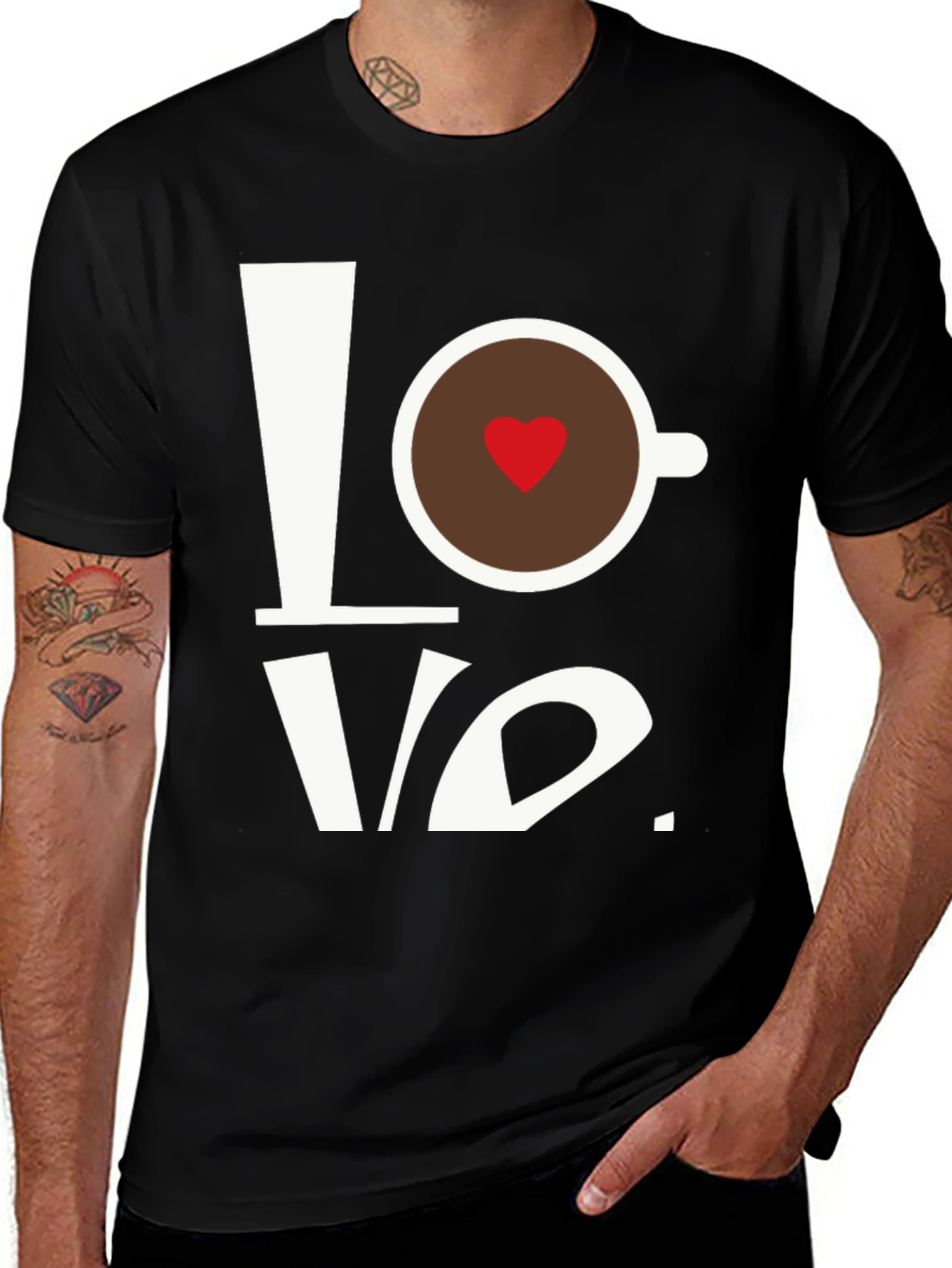 Variant 20 of Love Coffee T-Shirt - Heart in Cup Graphic Tee