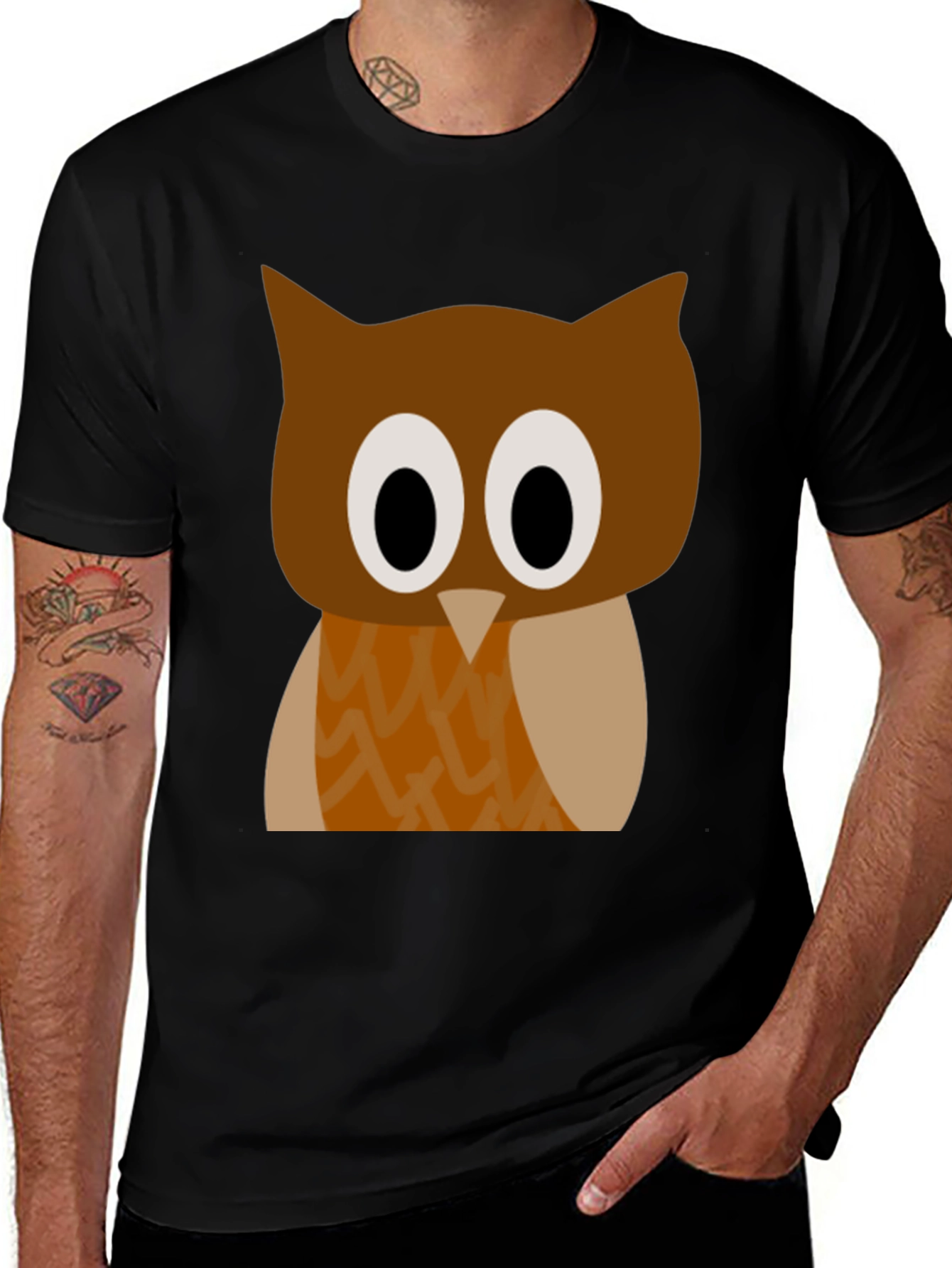 Variant 3 of Funny Cartoon Owl Graphic T-Shirt