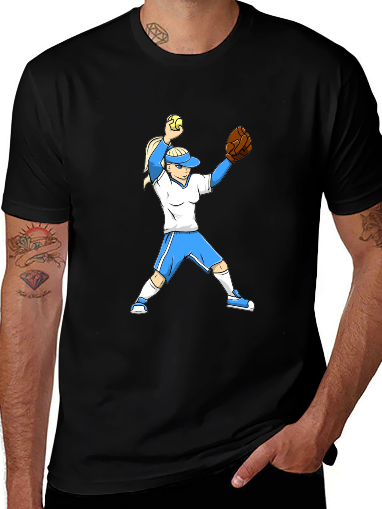 Variant 5 of Softball Player Graphic Tee