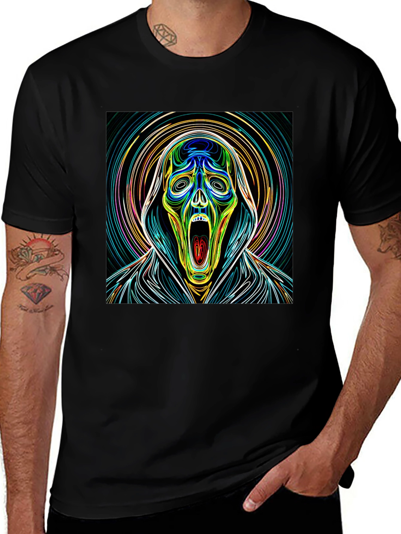 Variant 8 of Scream Art Graphic Tee - Mens Black T-Shirt