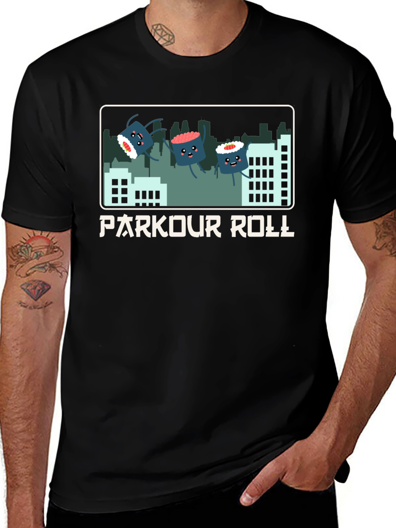 Variant 18 of Parkour Roll Sushi Graphic T-Shirt