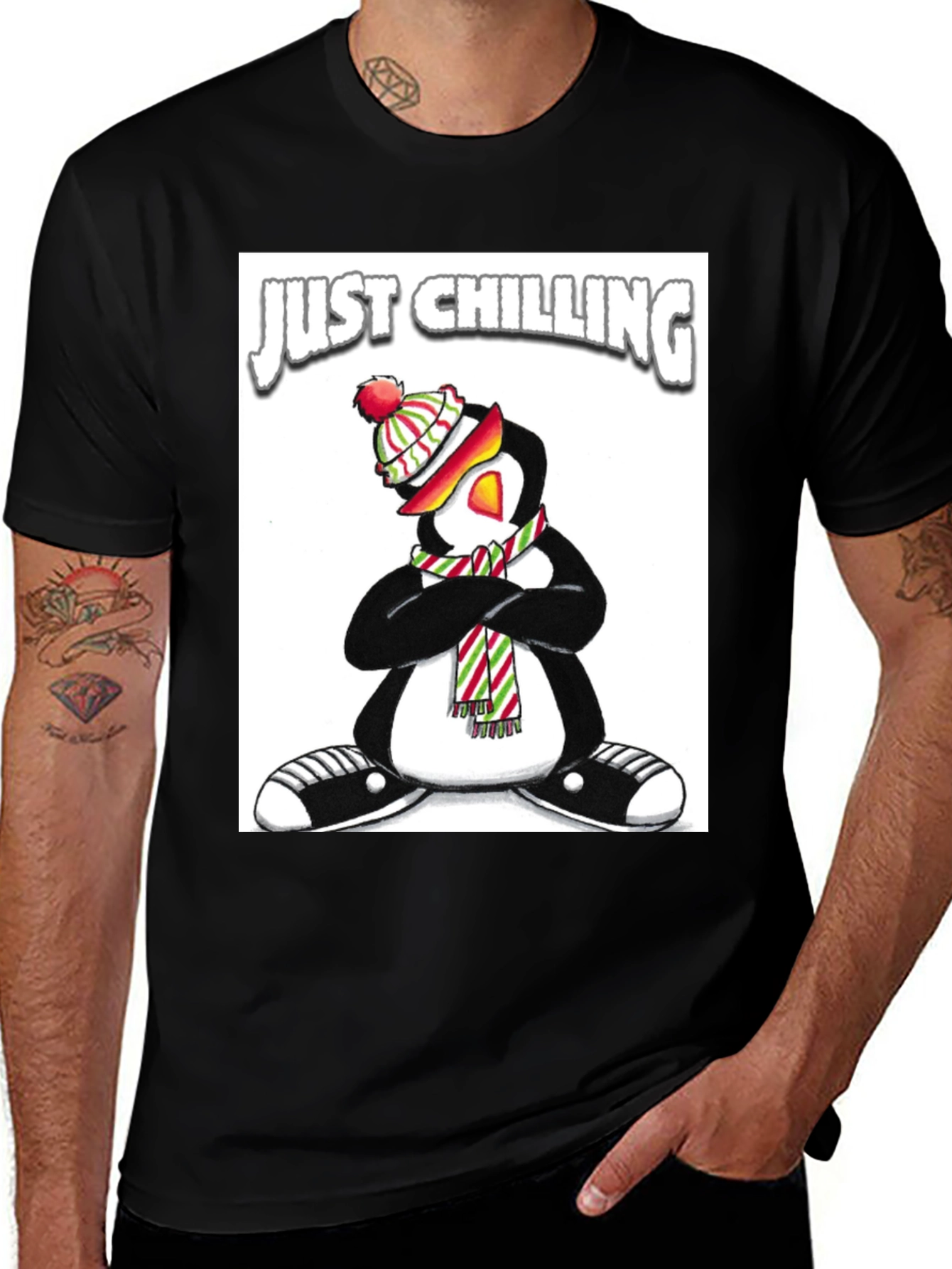 Variant 6 of Just Chilling Penguin Graphic Tee