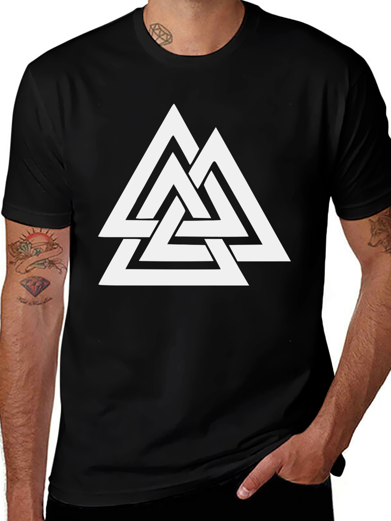Valknut Symbol Black T-Shirt