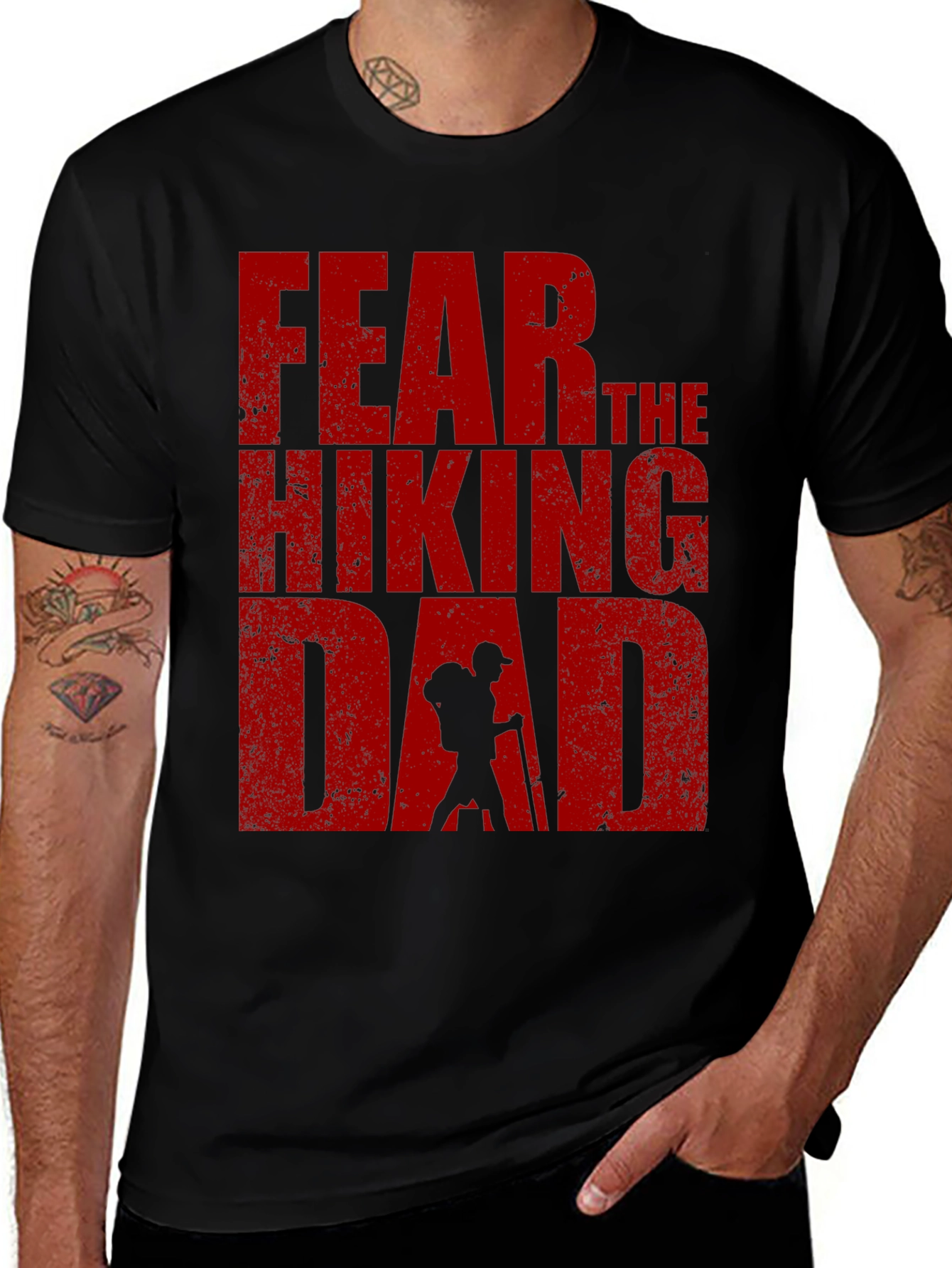 Fear The Hiking Dad T-Shirt - Black