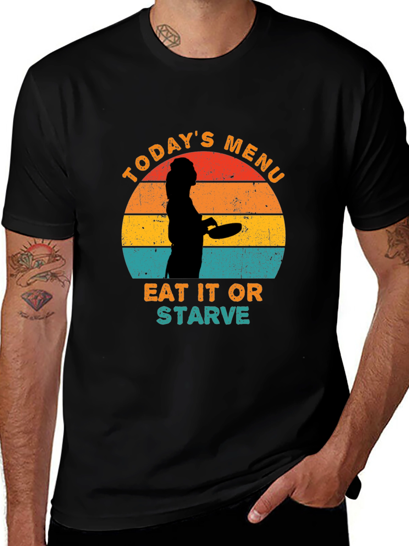 Variant 9 of Today's Menu Eat It Or Starve Retro Graphic Tee