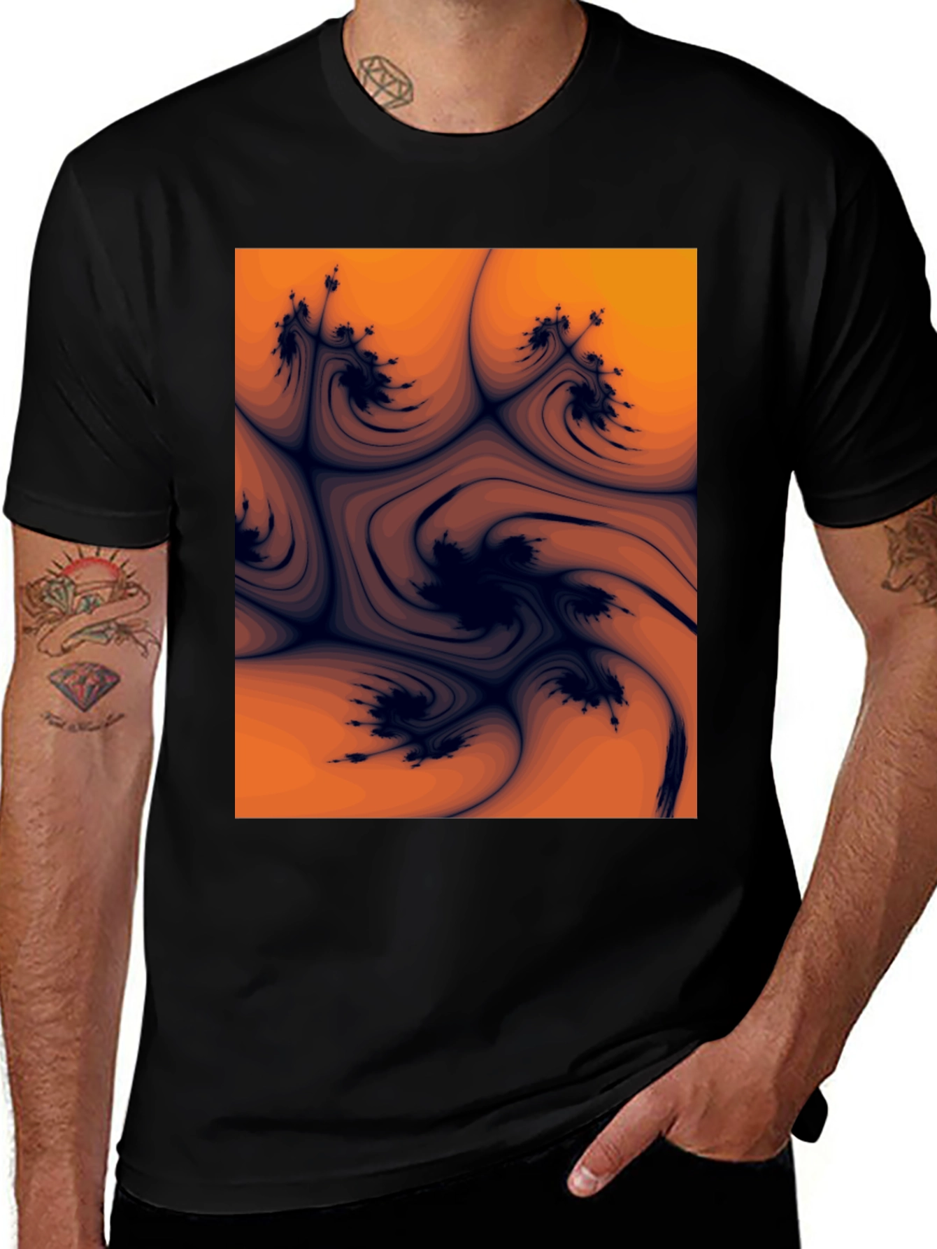 Variant 5 of Abstract Art Graphic Tee - Black