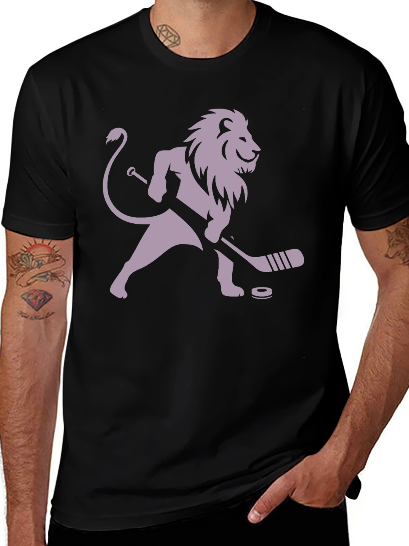 Variant 12 of Lion Hockey Player T-Shirt