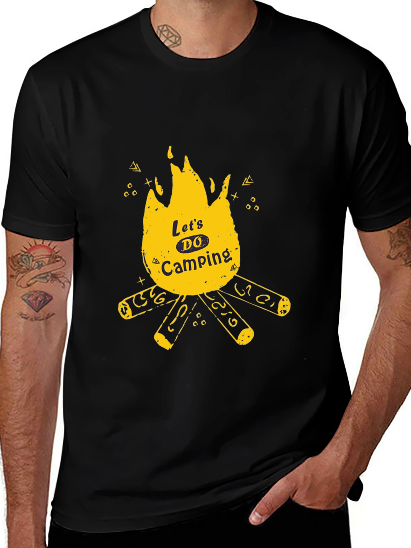Variant 4 of Let's Do Camping Graphic Tee - Black