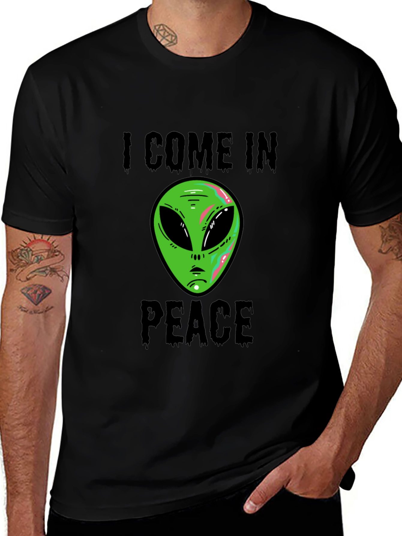 Variant 25 of I Come In Peace Alien Graphic T-Shirt