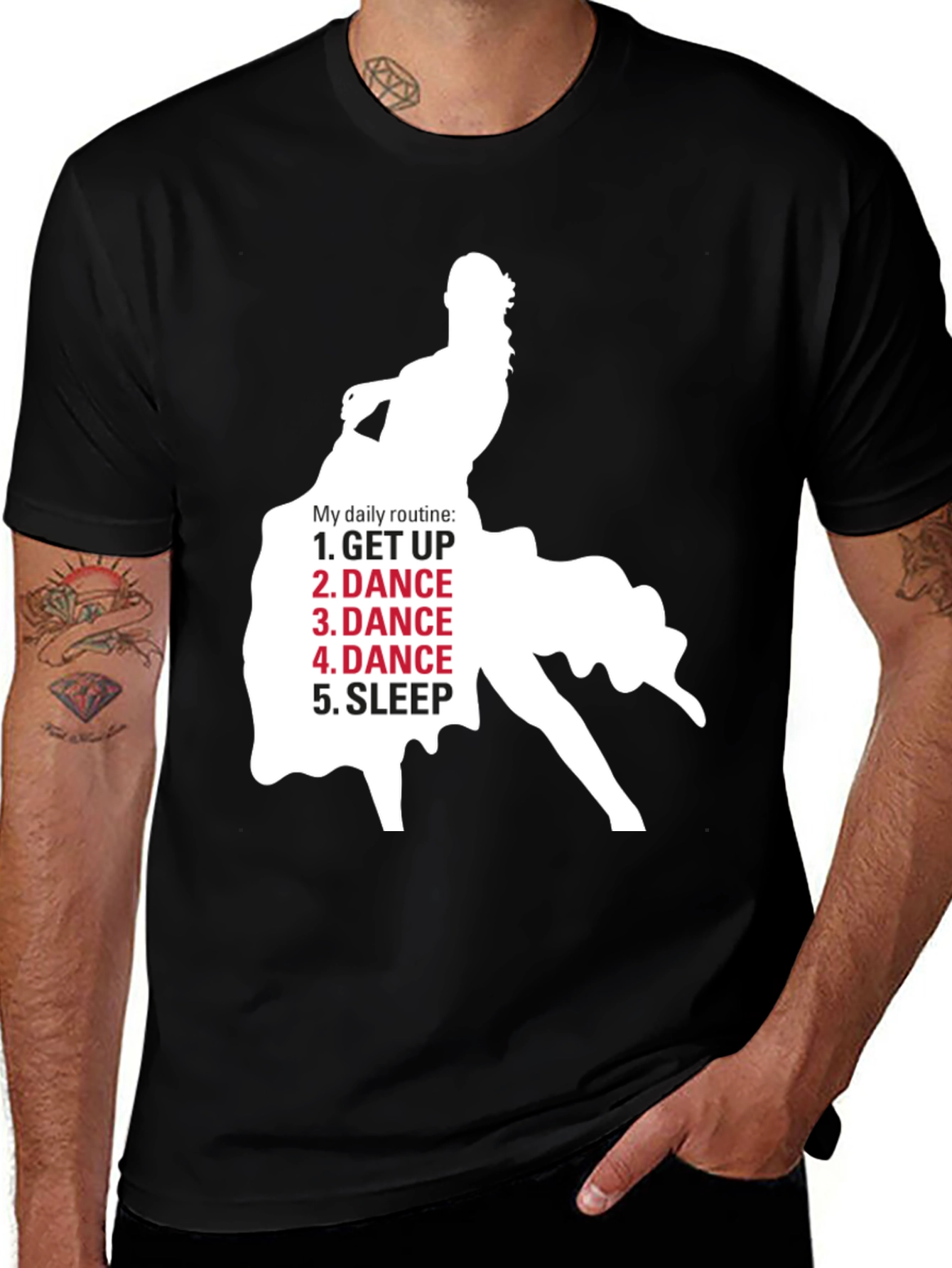 Variant 22 of Dance Lover's Daily Routine Black T-Shirt