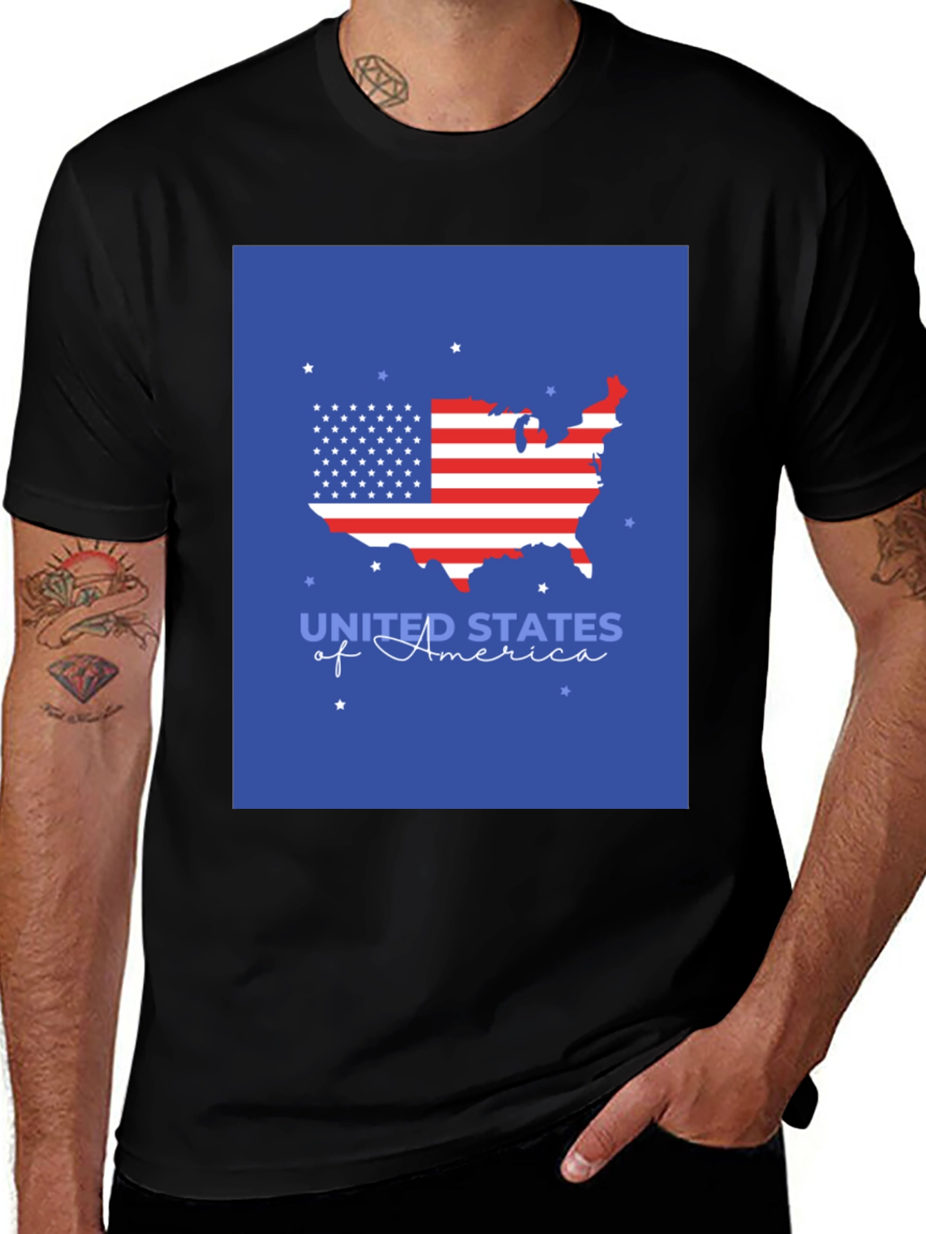 USA Map Patriotic T-Shirt