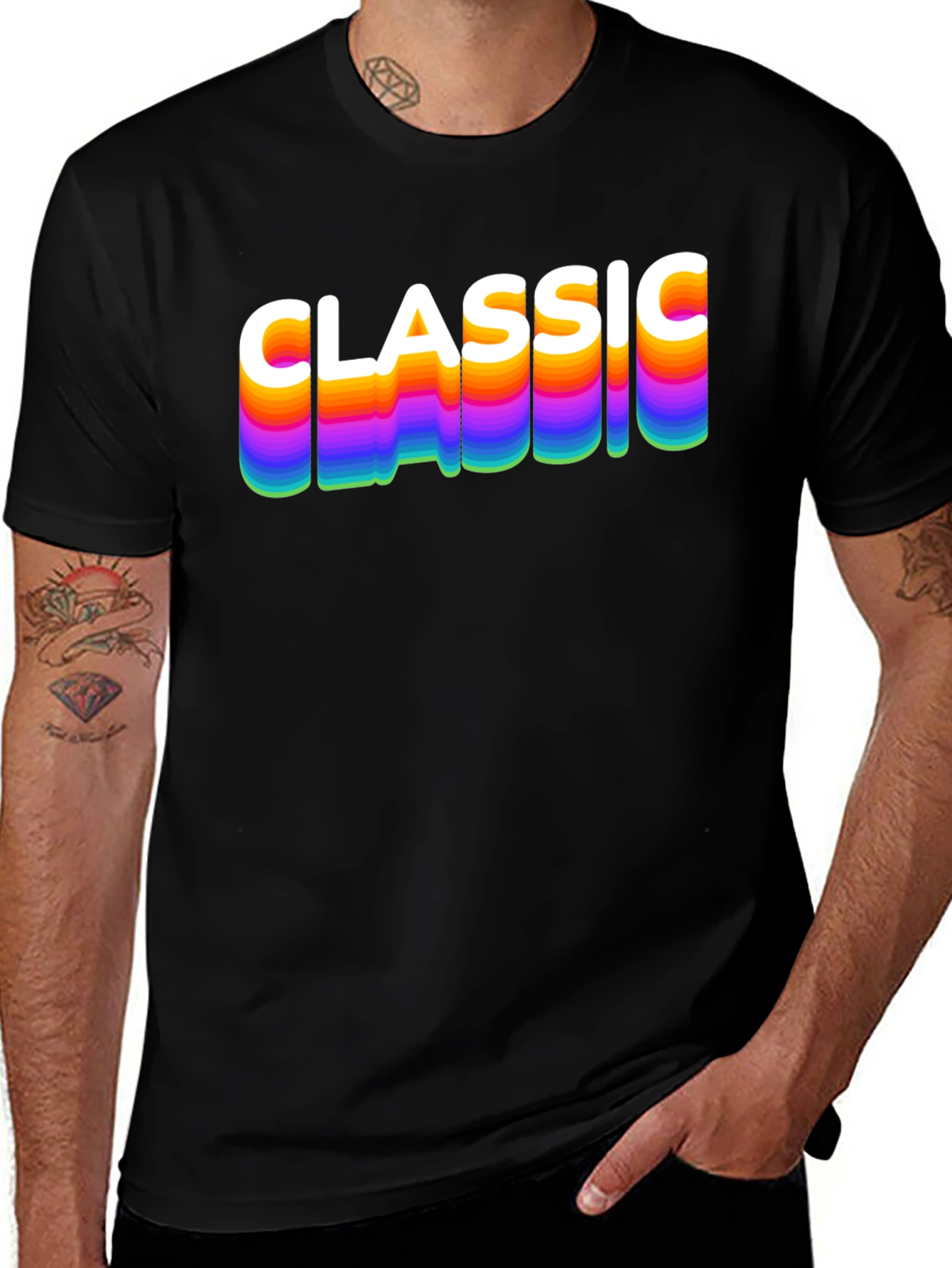 Variant 24 of Classic Rainbow Retro T-Shirt