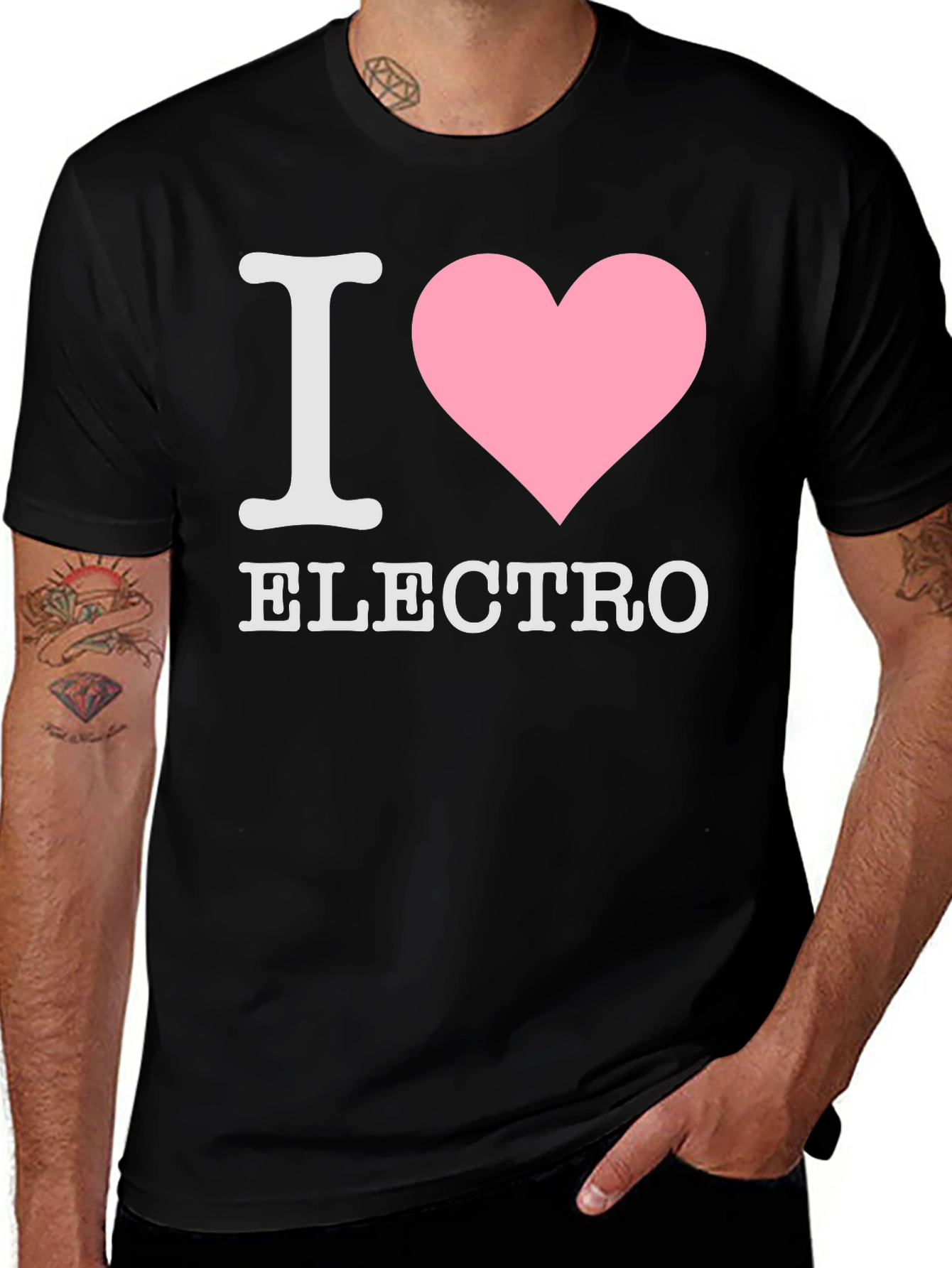 Variant 25 of I Heart Electro T-Shirt - Black Cotton Tee