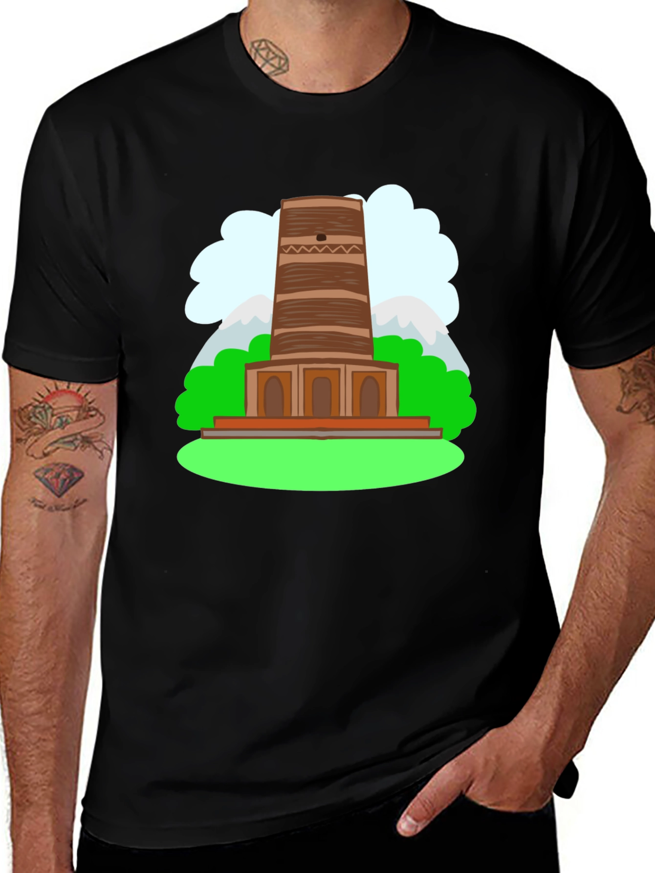Variant 15 of Tower Graphic Tee - Unique Landmark Design