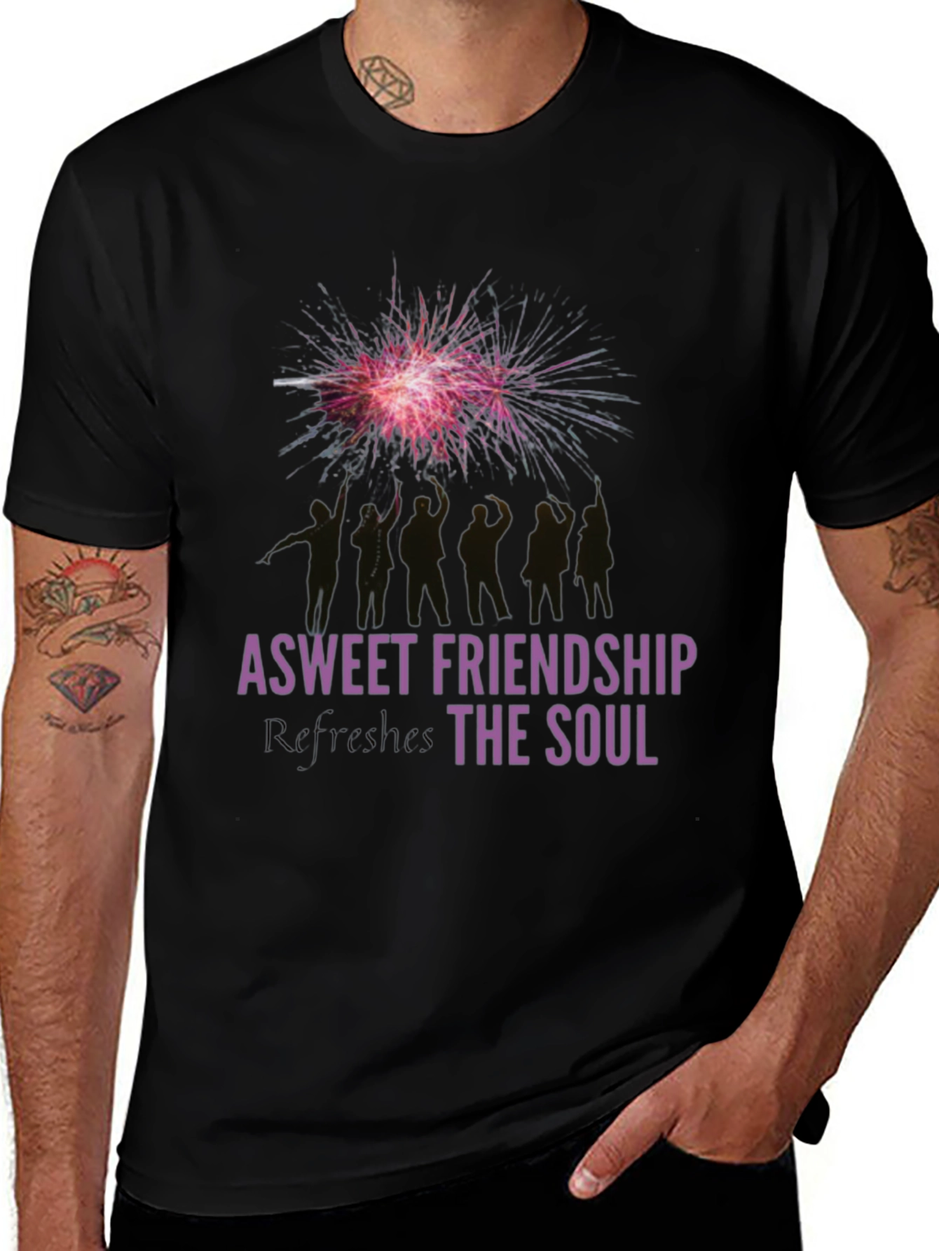 Variant 11 of Friendship Fireworks Graphic Tee - Black