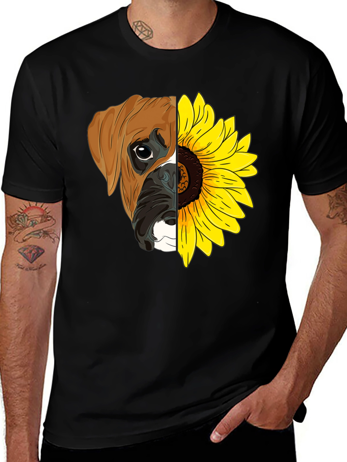 Variant 6 of Dog & Sunflower Graphic T-Shirt