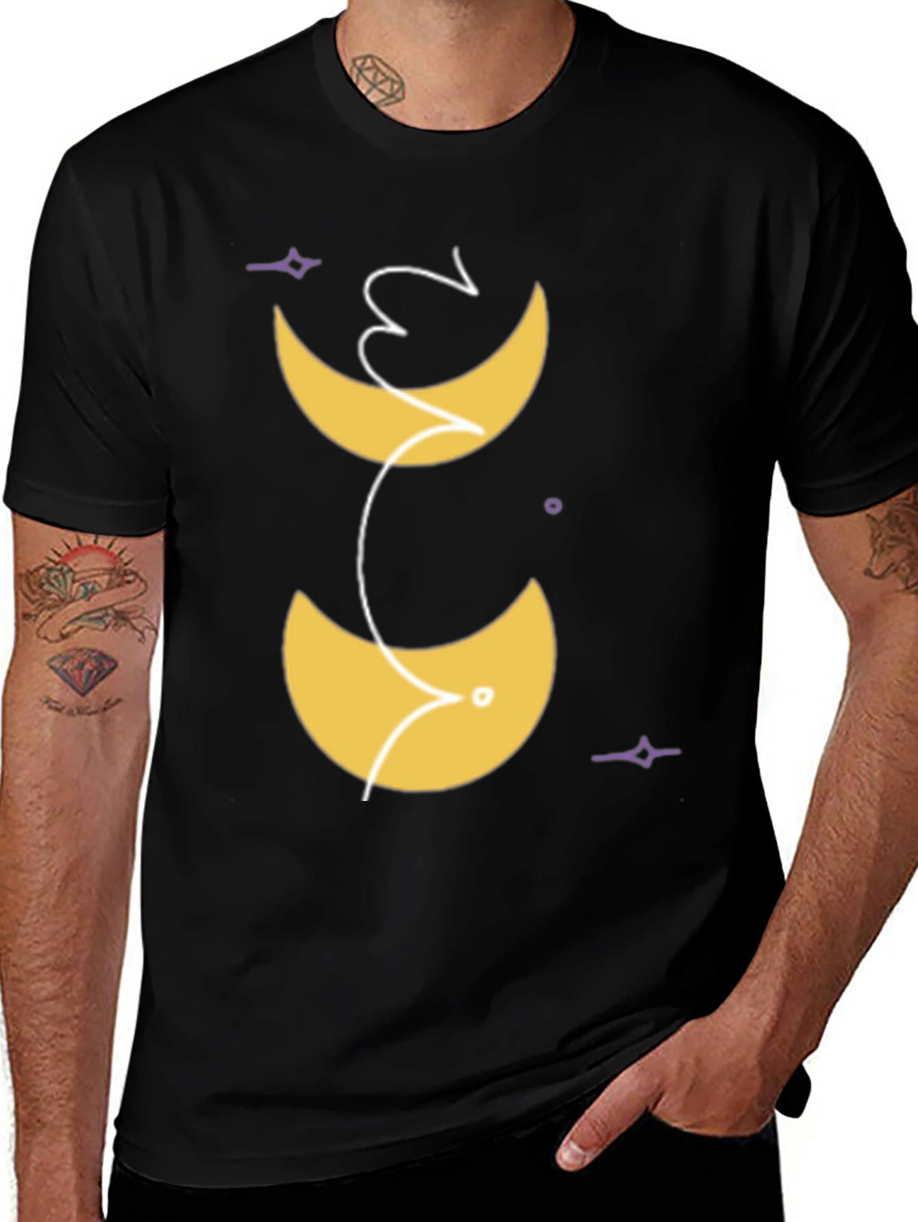 Variant 15 of Celestial Graphic Tee - Moon Magic Black T-Shirt