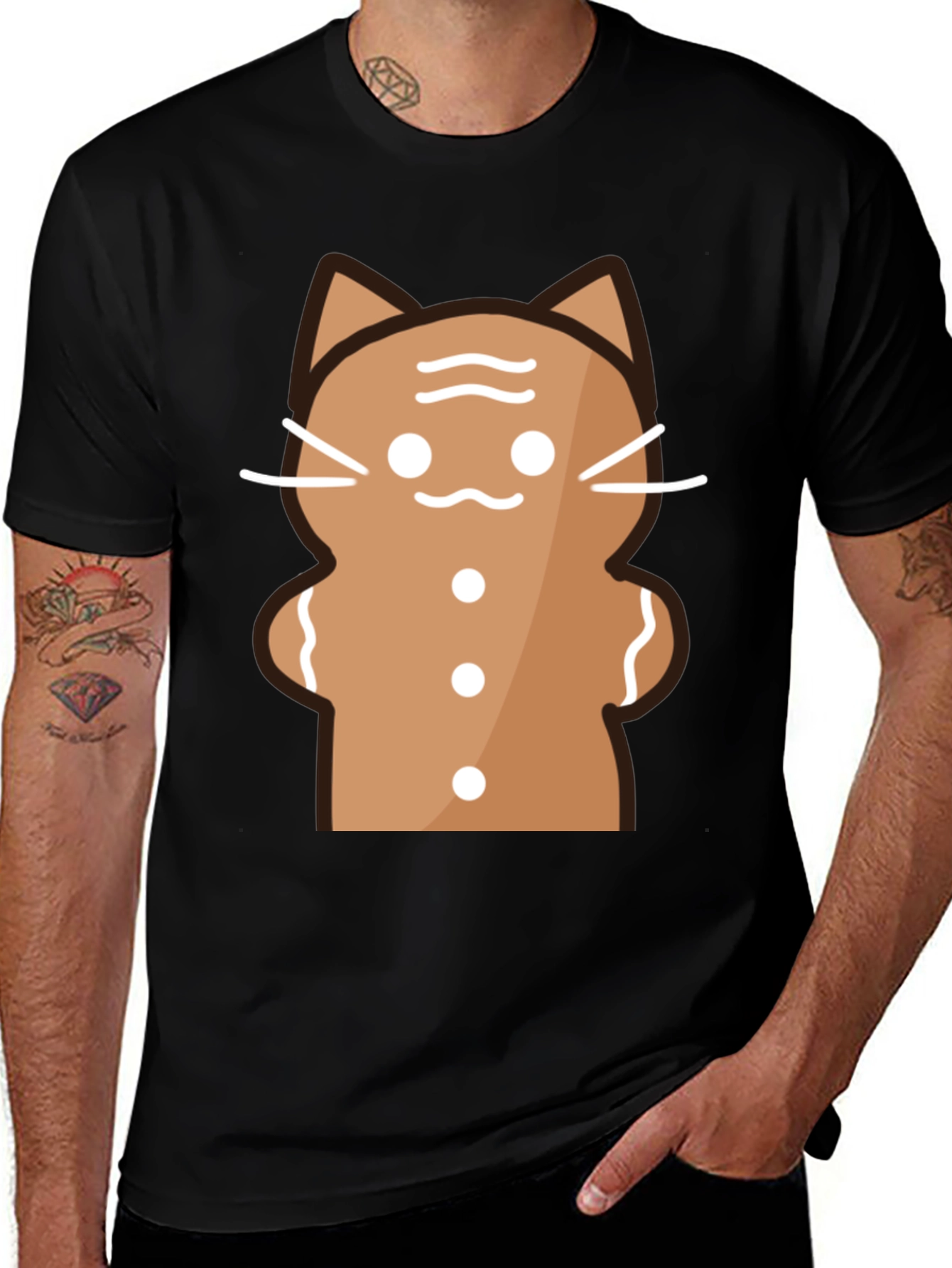 Variant 21 of Cat Gingerbread Man Graphic T-Shirt