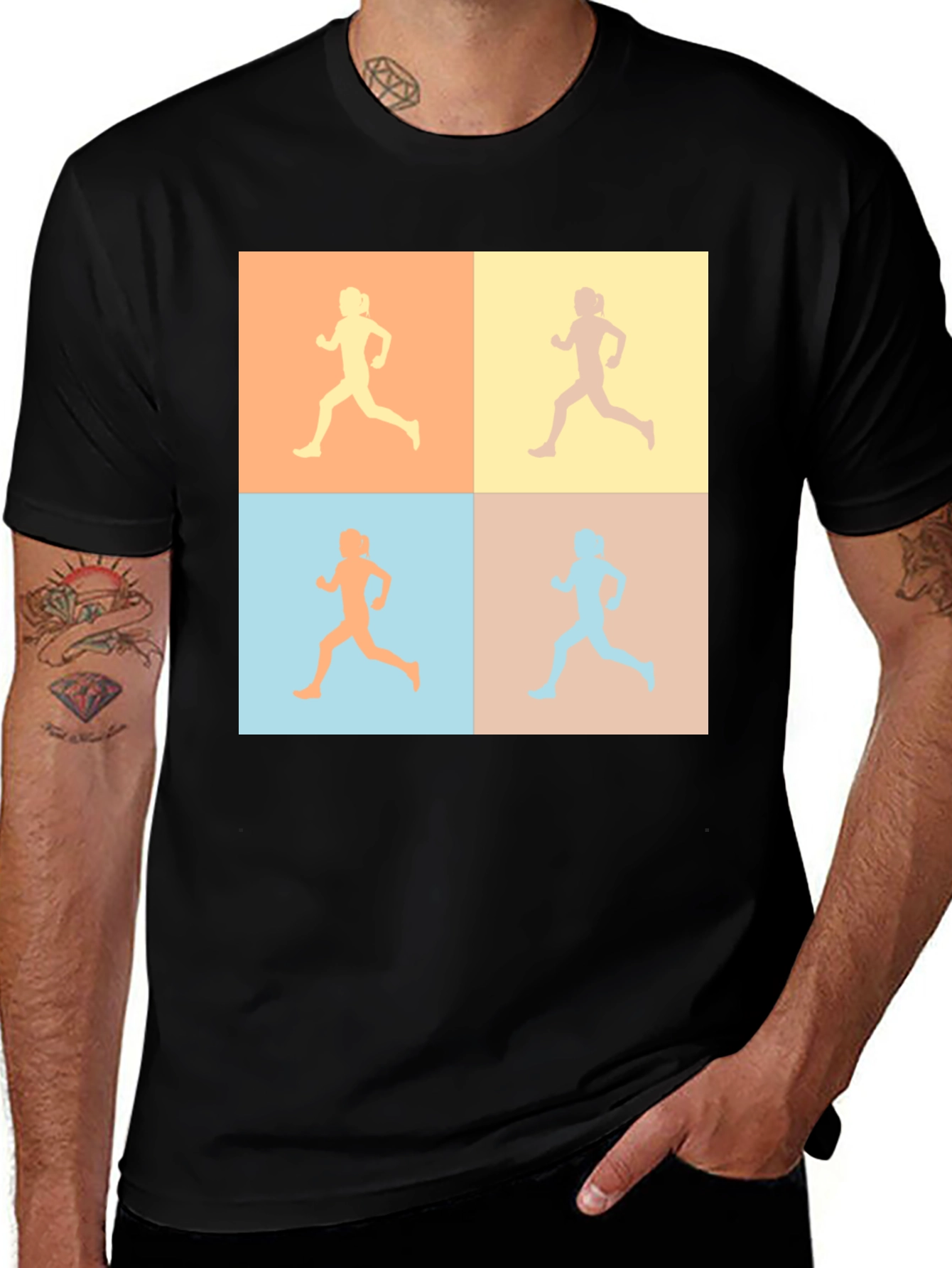 Variant 12 of Retro Runner Pop Art T-Shirt