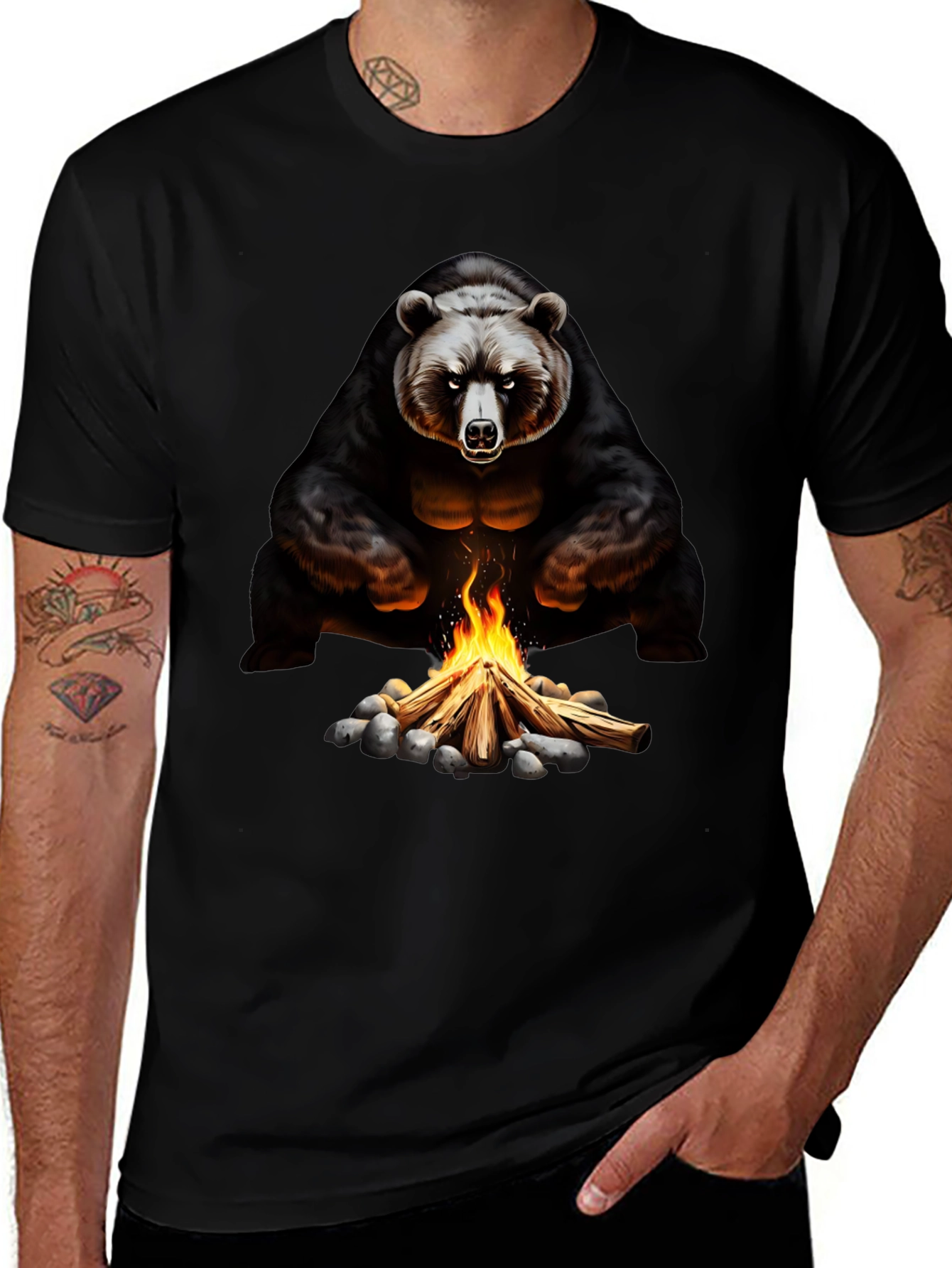 Variant 20 of Bear Campfire Graphic Tee