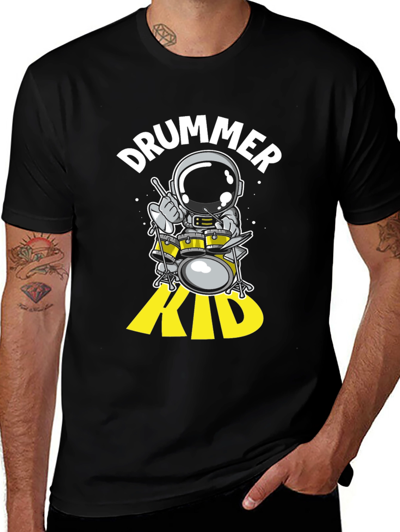 Variant 23 of Astronaut Drummer Kid Graphic Tee