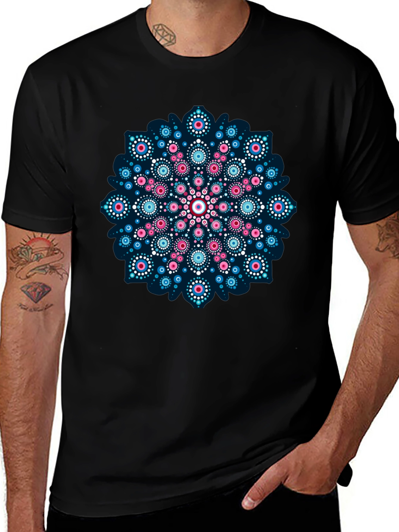Variant 14 of Mandala Dot Art T-Shirt - Unique Design