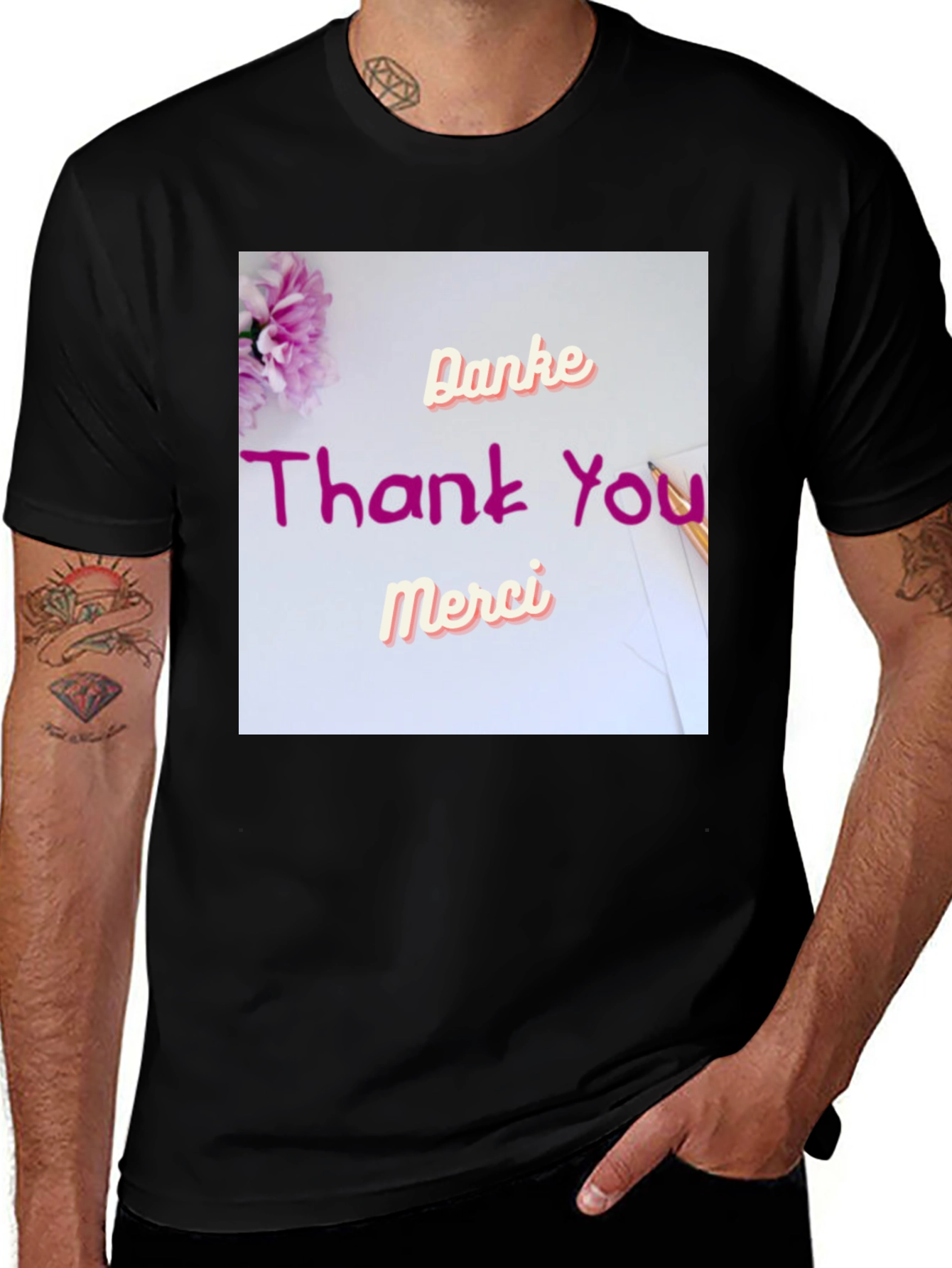 Variant 11 of Thank You T-Shirt - Danke Merci