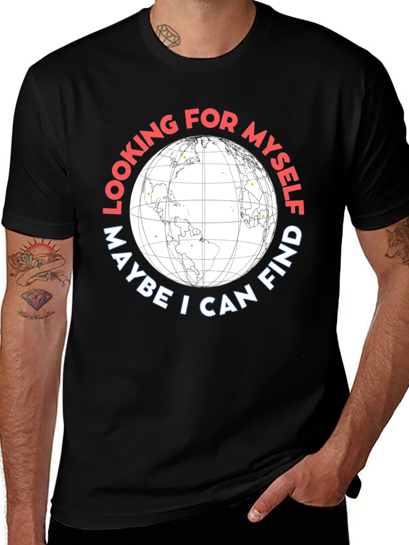 Variant 5 of Find Myself Globe Graphic Tee