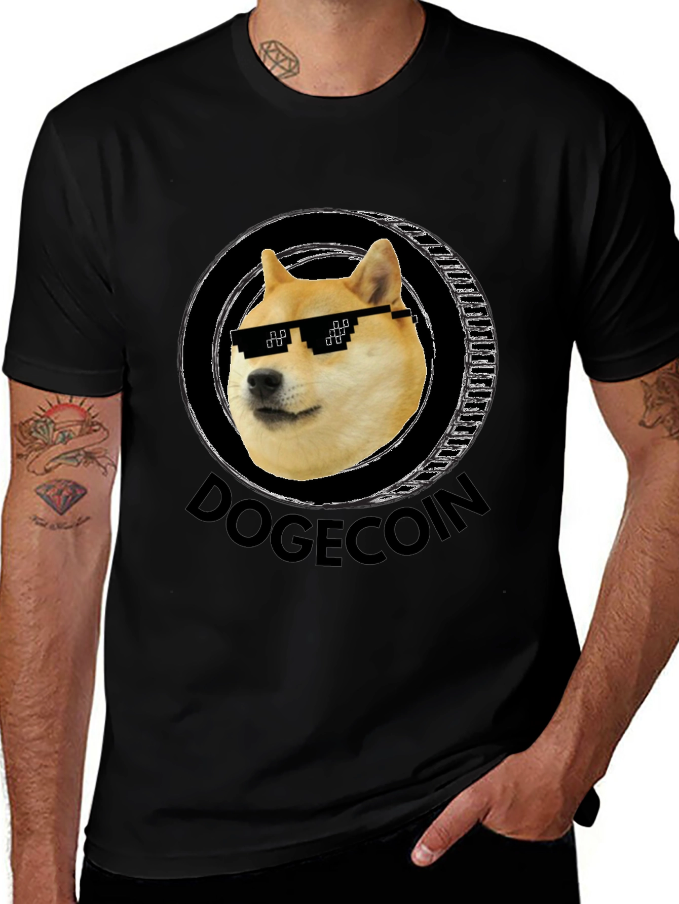 Variant 20 of DogeCoin Black T-Shirt: Crypto Meme Apparel