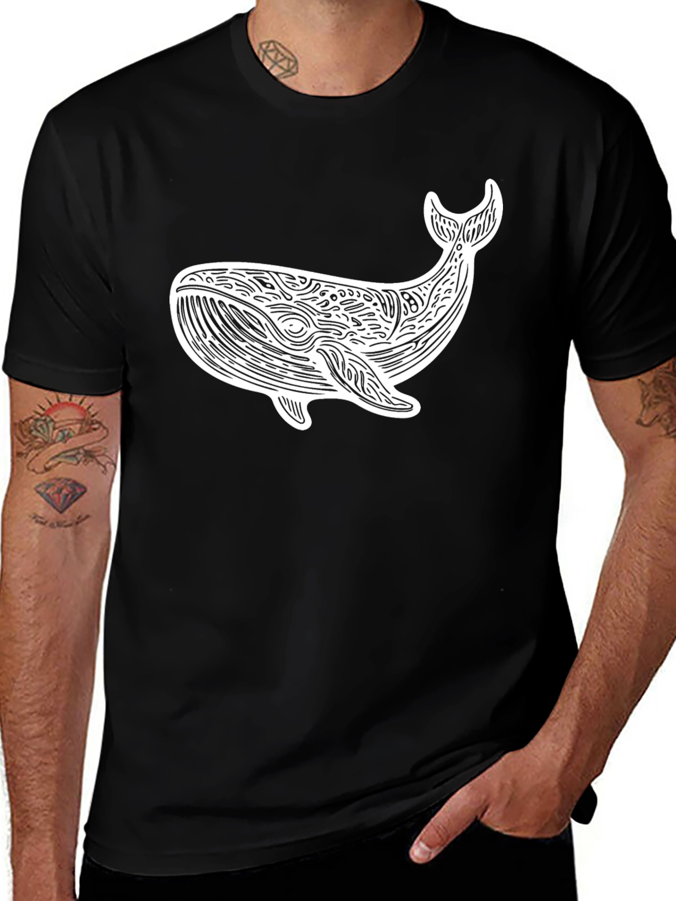 Variant 28 of Whale Graphic Black Tee