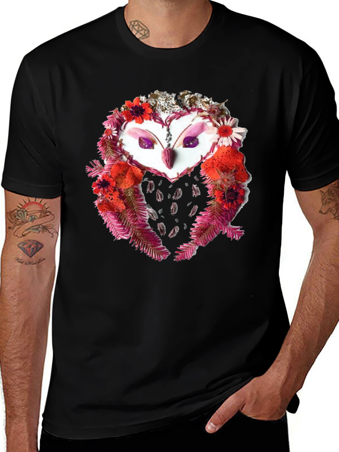 Variant 4 of Floral Owl Graphic Tee - Unique Design