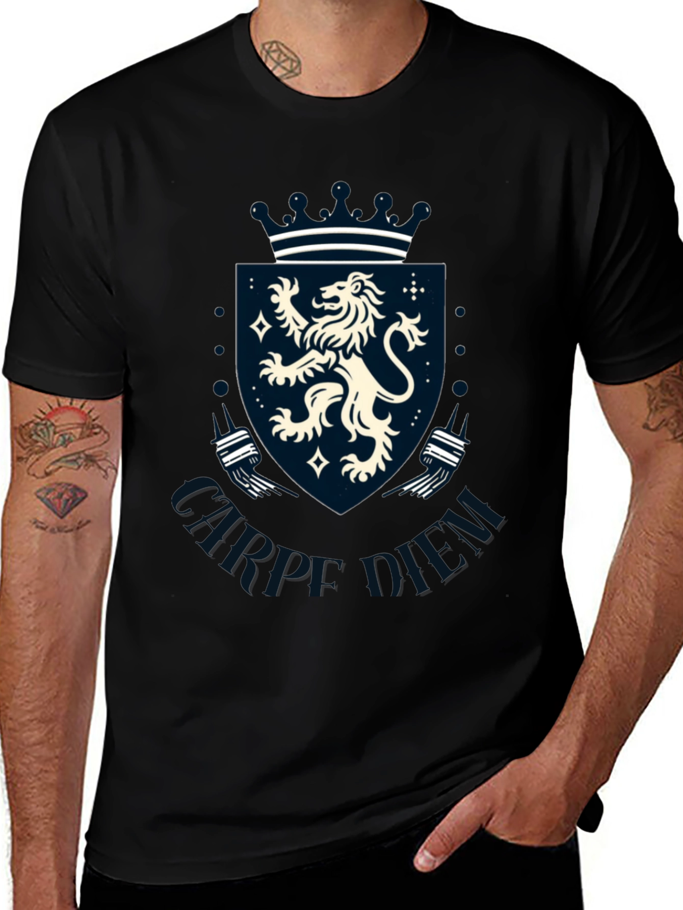 Variant 21 of Carpe Diem Lion Crest Graphic T-Shirt