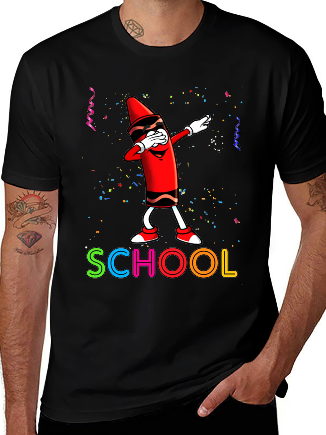 Cool Crayon Dabbing School T-Shirt