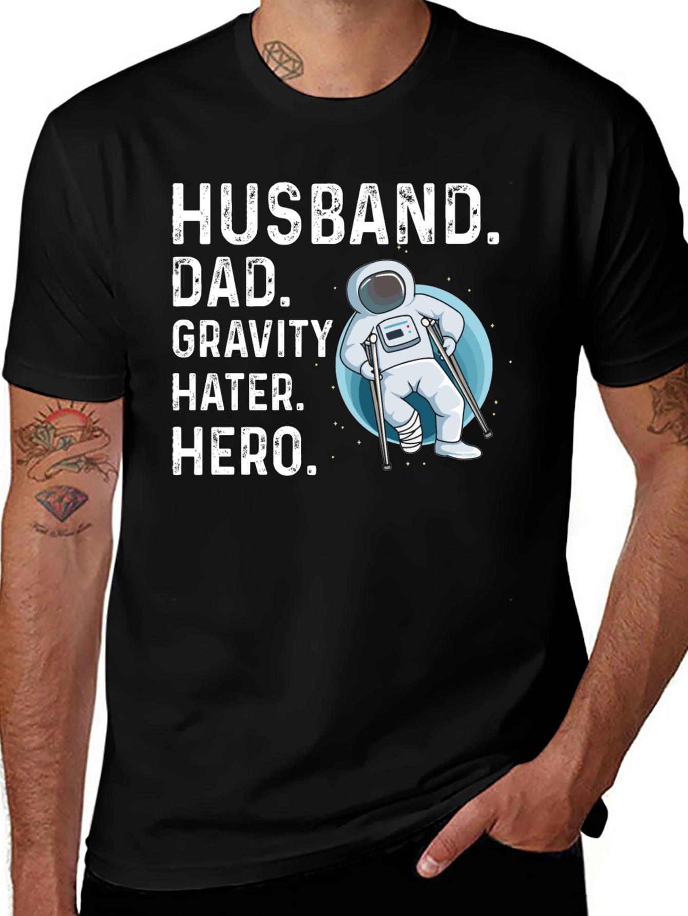 Variant 28 of Husband Dad Gravity Hater Hero Graphic T-Shirt