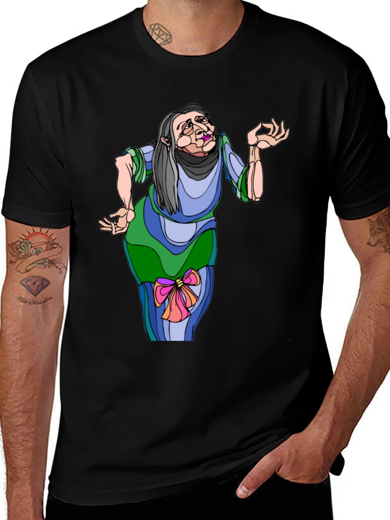 Variant 19 of Whimsical Cartoon Old Woman T-Shirt