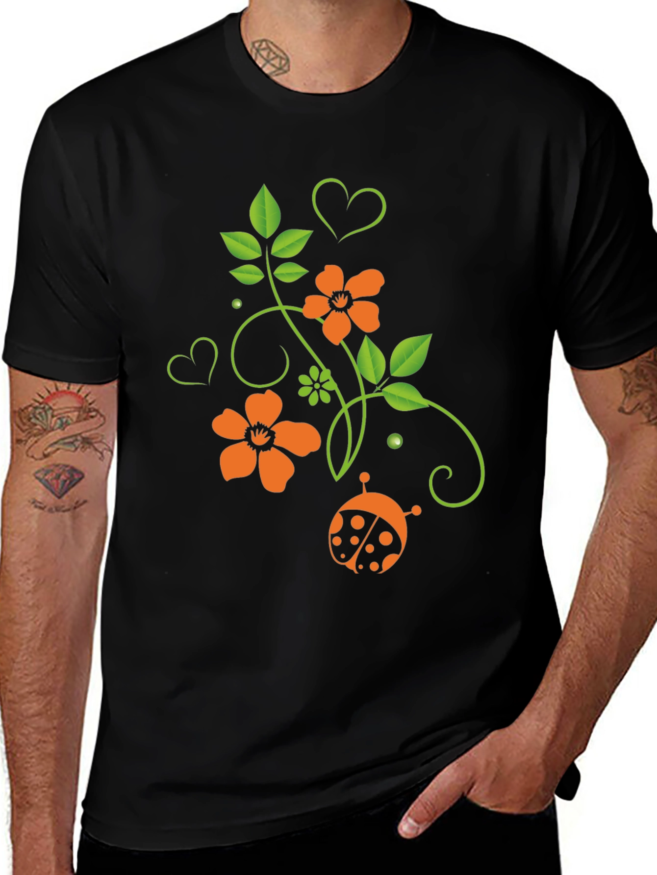 Variant 21 of Floral Ladybug Graphic T-Shirt