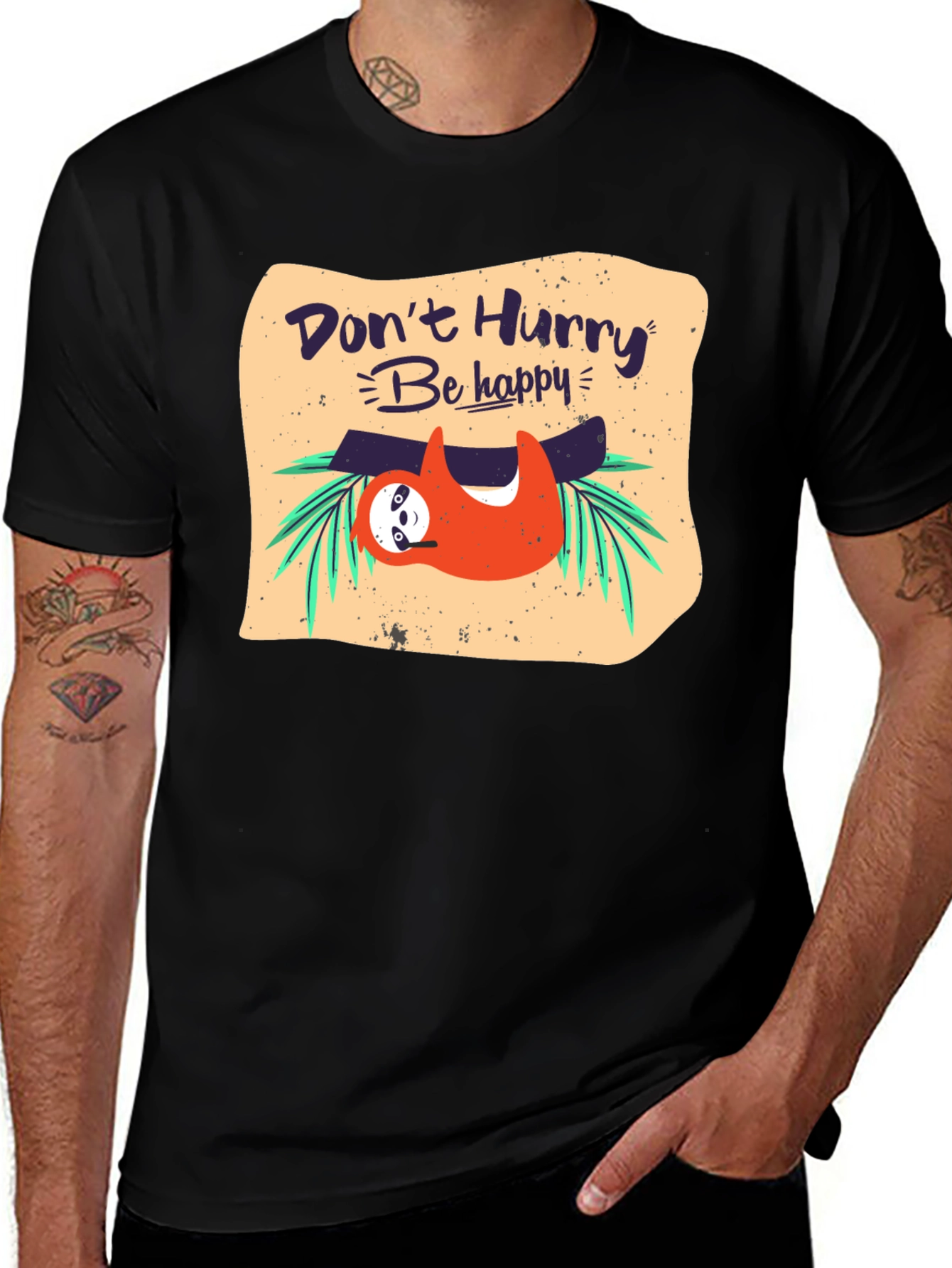 Variant 30 of Don't Hurry Be Happy Sloth T-Shirt