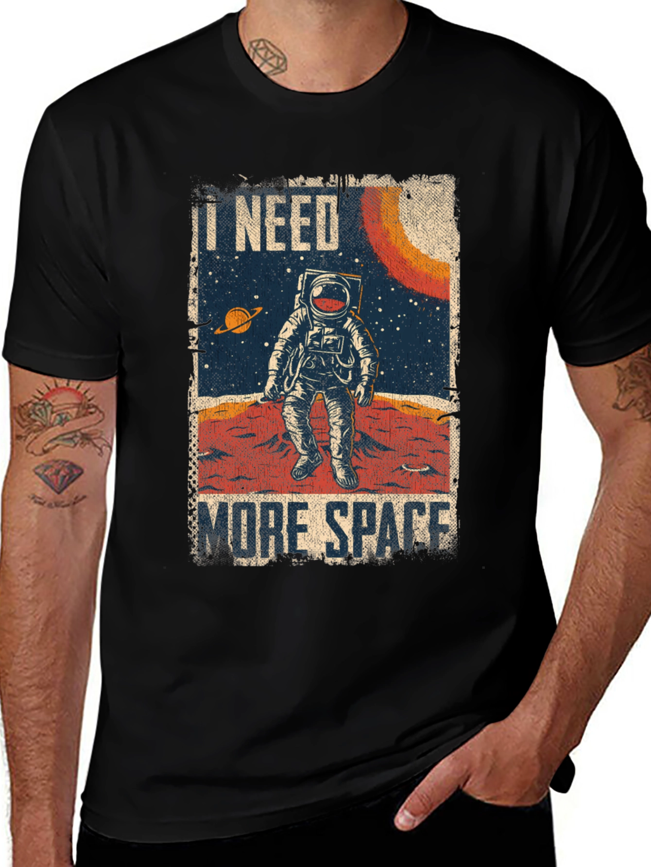 Variant 2 of I Need More Space T-Shirt - Astronaut Design