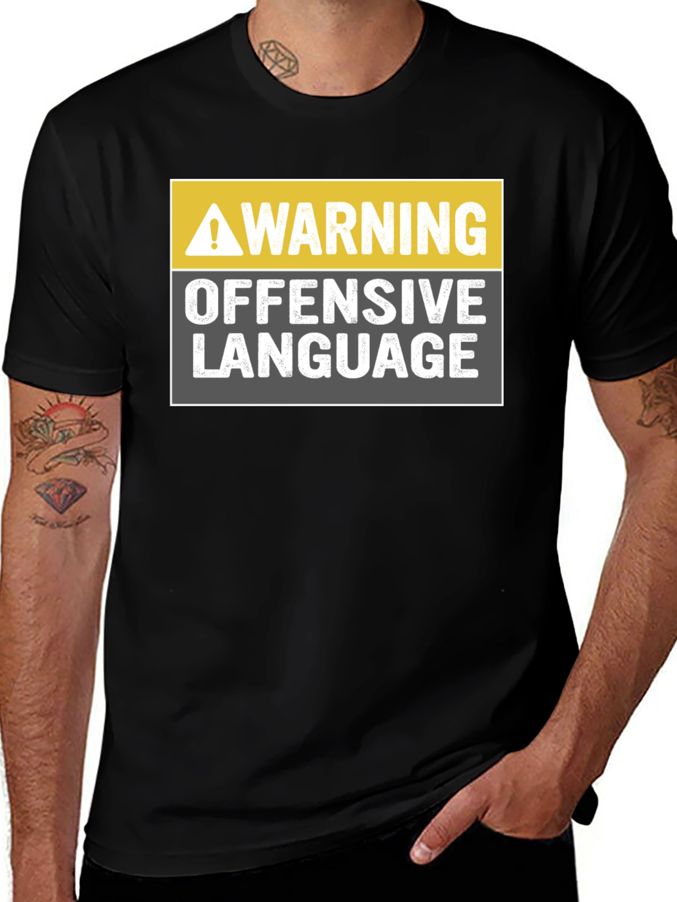 Variant 26 of Warning Offensive Language T-Shirt