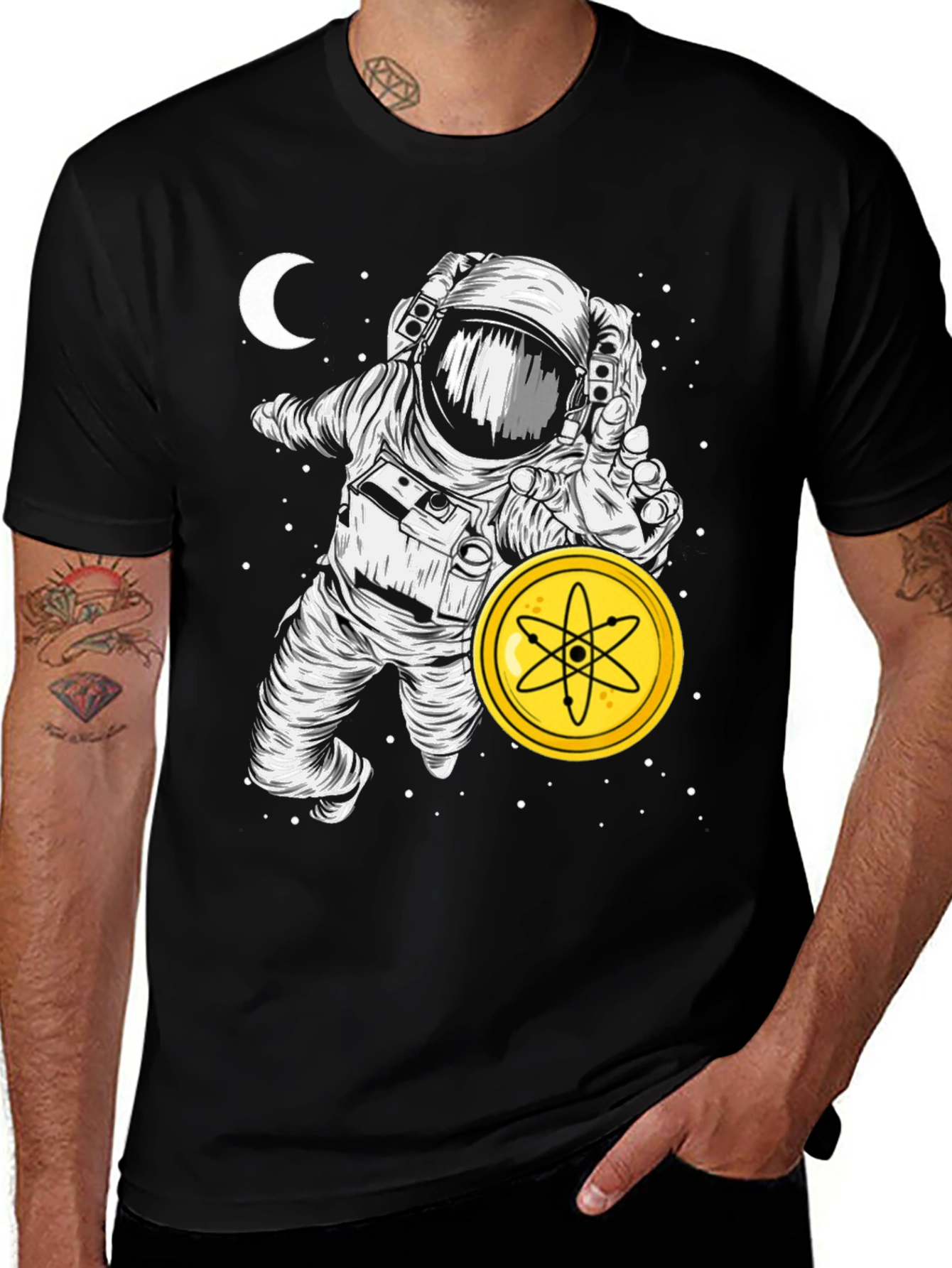 Astronaut Atom Graphic T-Shirt - Cool Space Tee