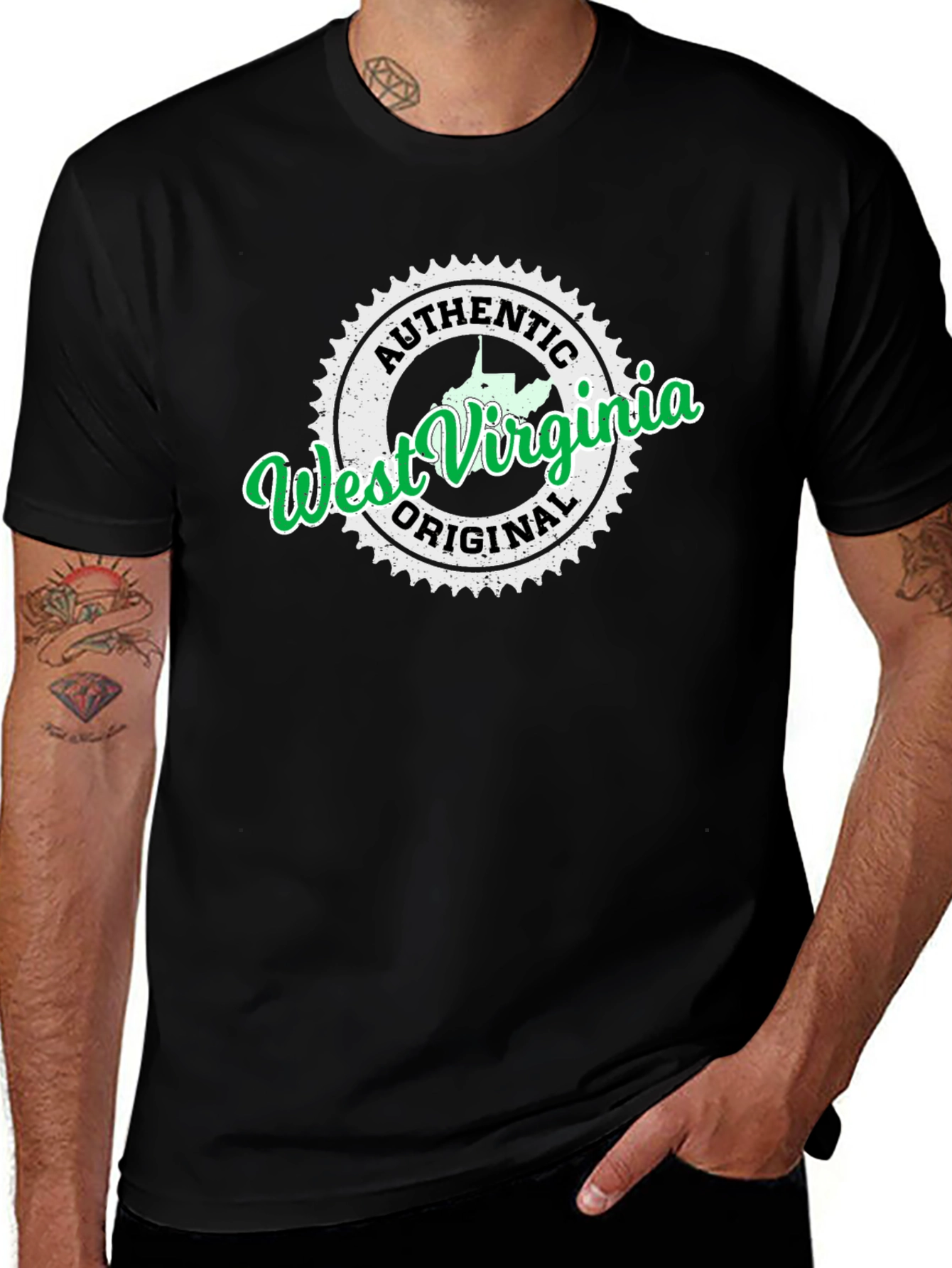 Authentic West Virginia Black T-Shirt